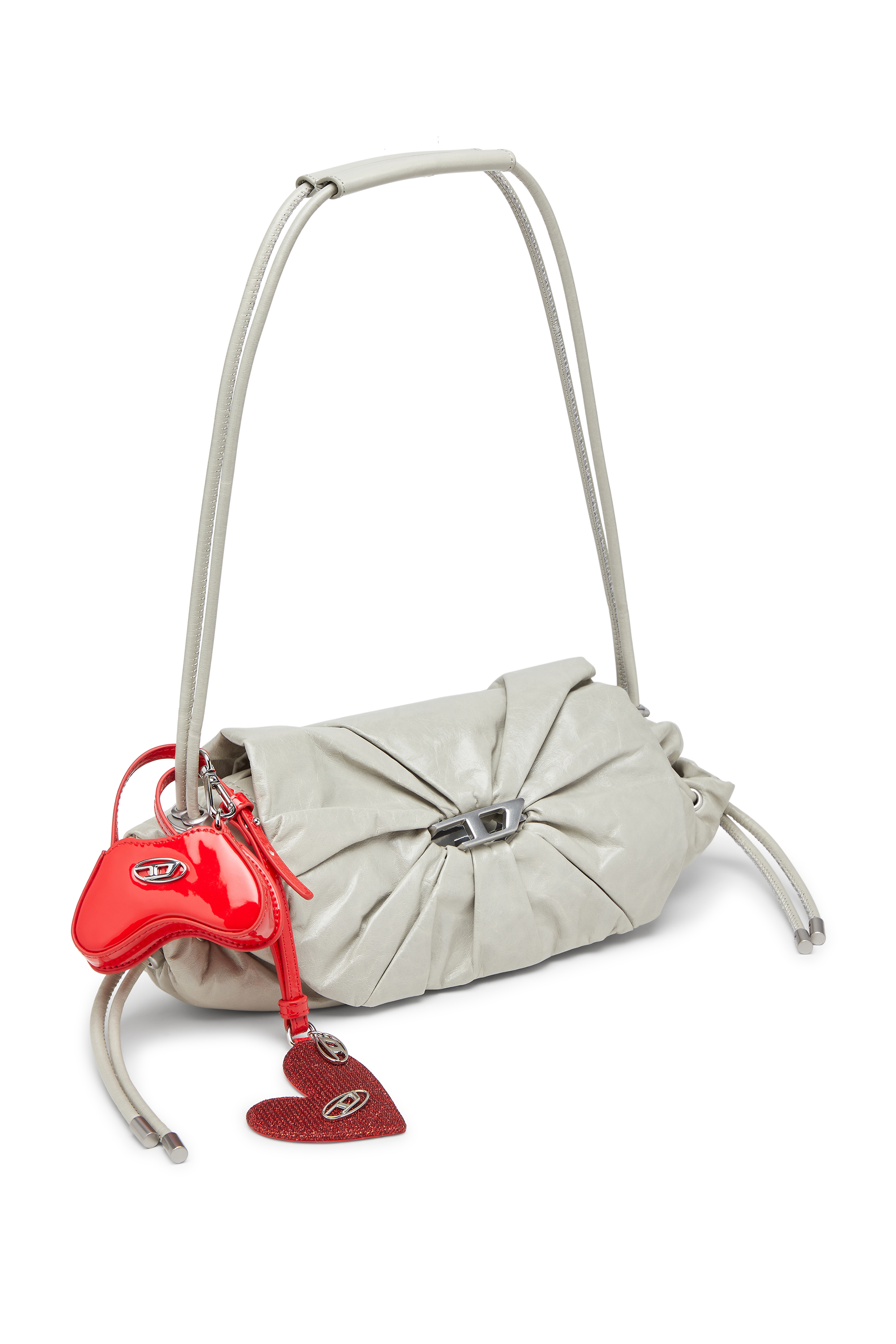 Diesel - PLAY MIRROR, Heart charm with logo in metal Mujer in Rojo - 2