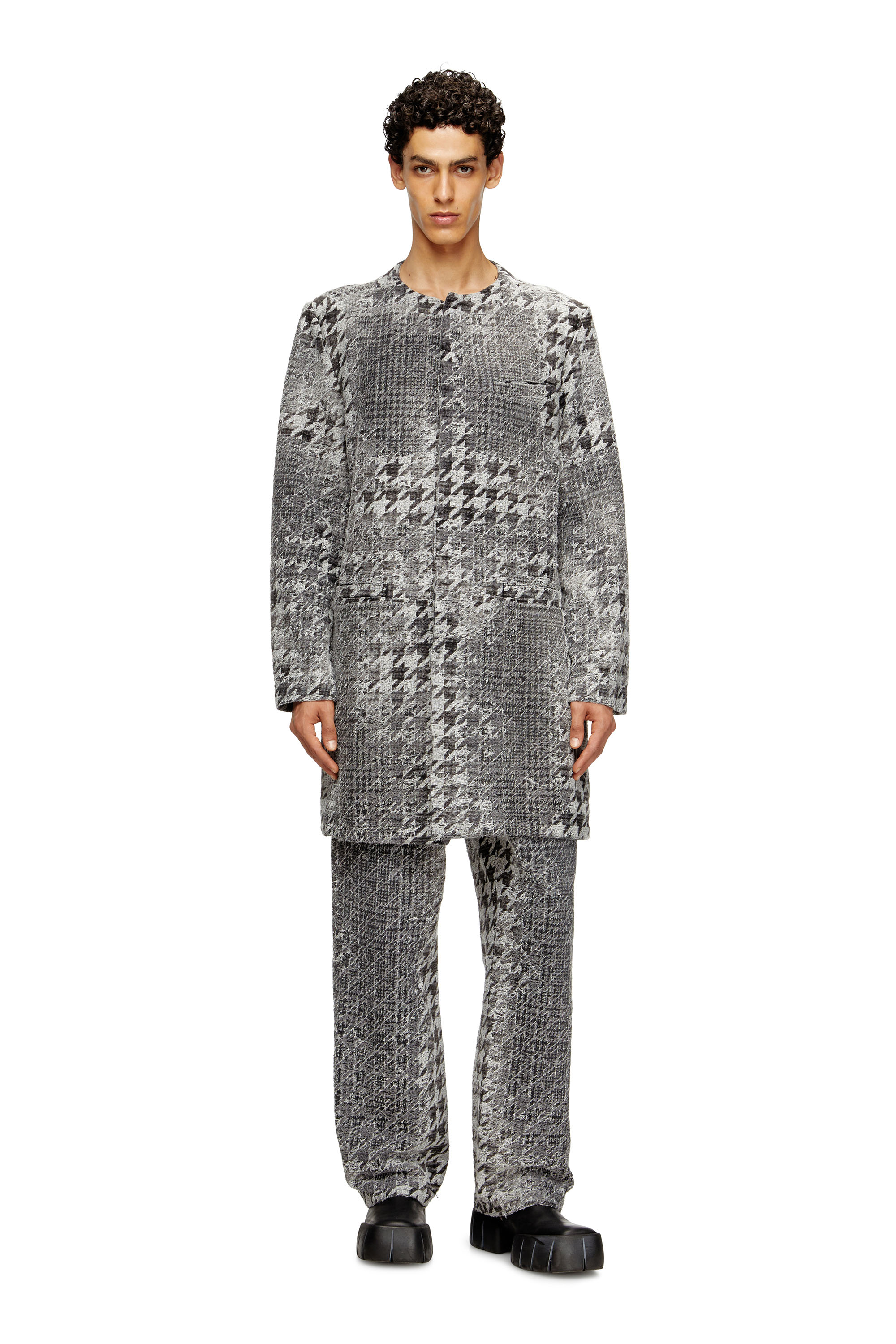Diesel - D-LOT-FSH, Abrigo de denim jacquard en diseño Príncipe de Gales Unisex in Multicolor - 1