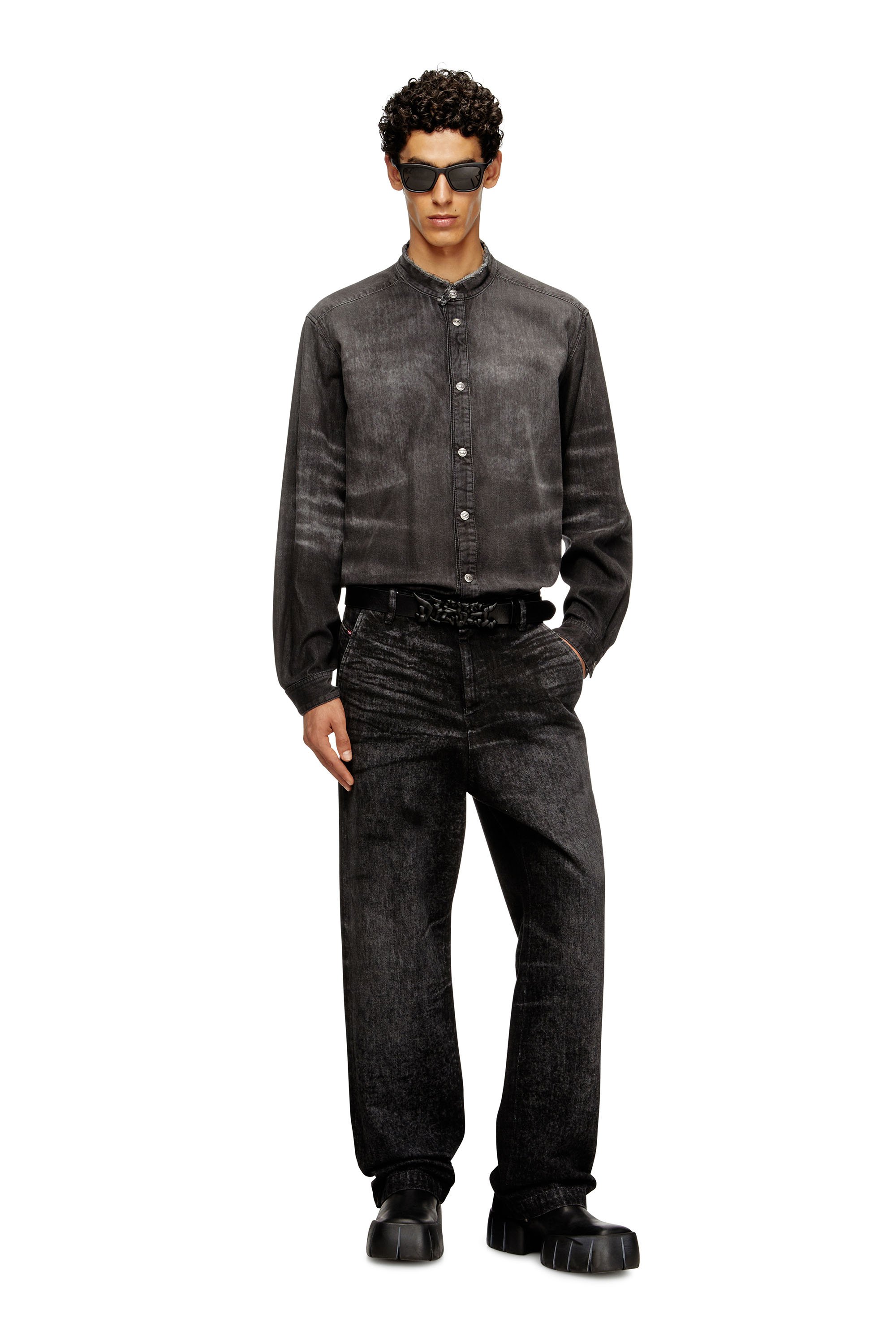 Diesel - Regular Jeans D-Eber 007DB Hombre, Negro/Gris oscuro - 2