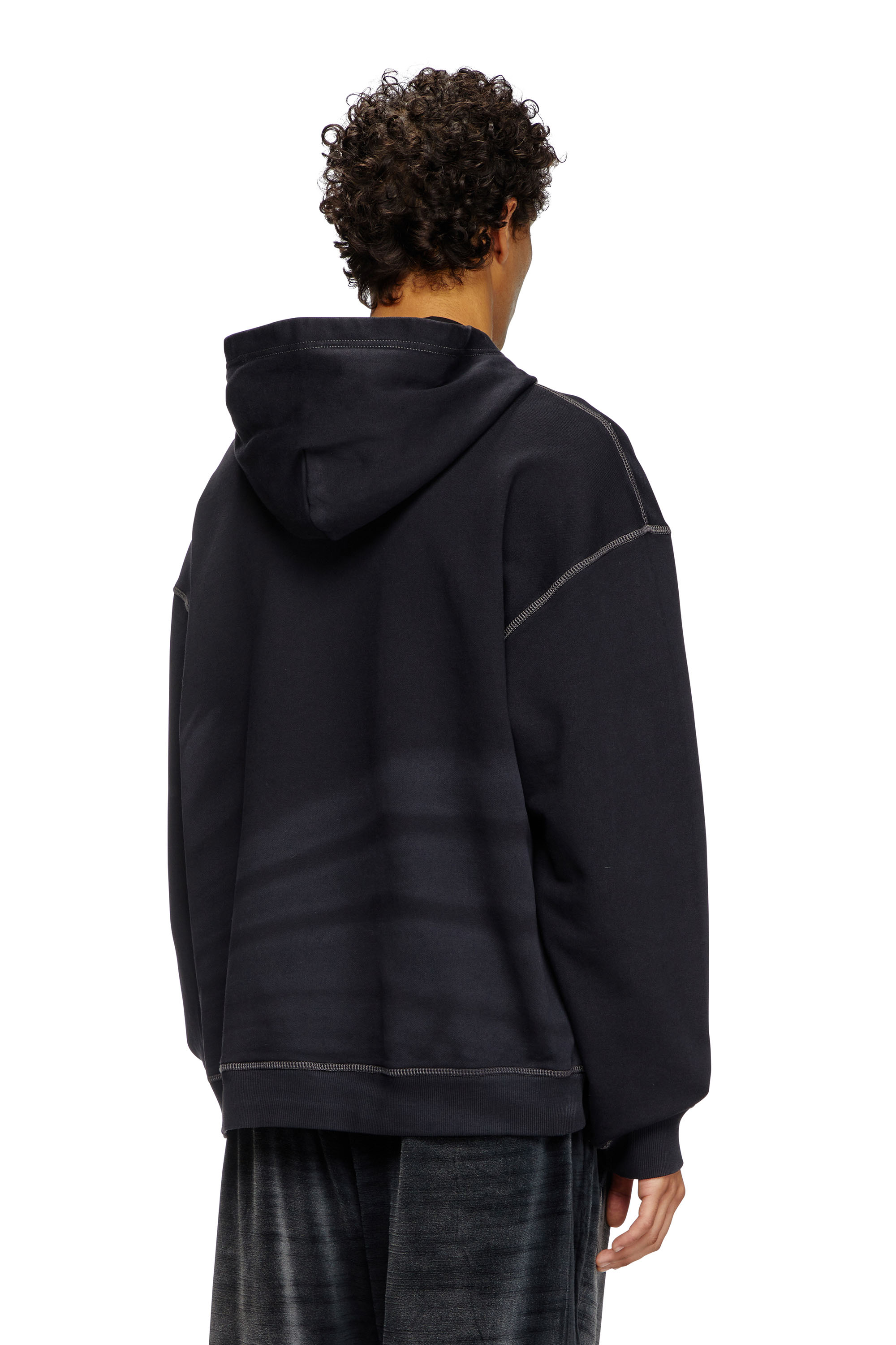 Diesel - S-BOXT-HOOD-R9, Man's Laser-faded logo hoodie in Black - 3