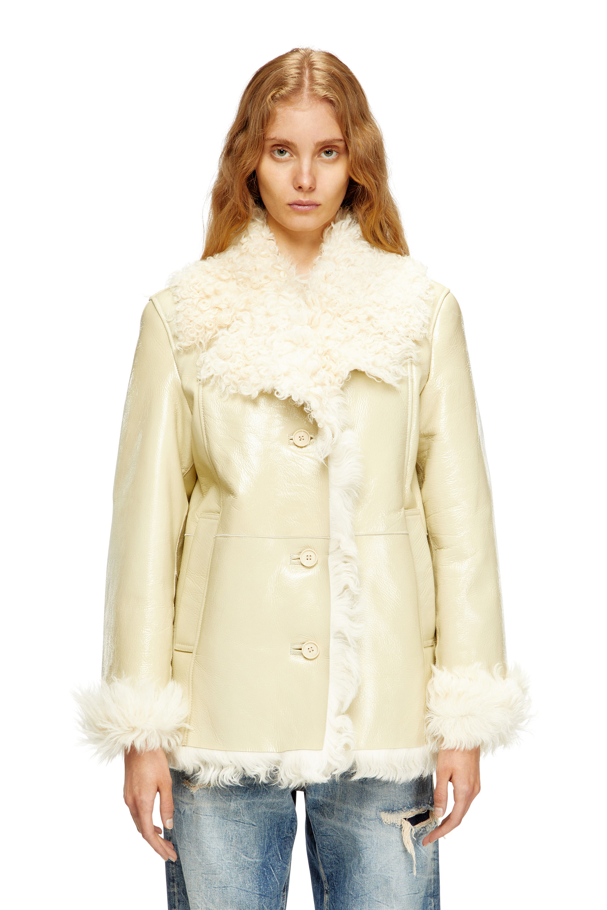 Diesel - L-ACONIC, Chaqueta de charol y piel de oveja Mujer in ToBeDefined - 1