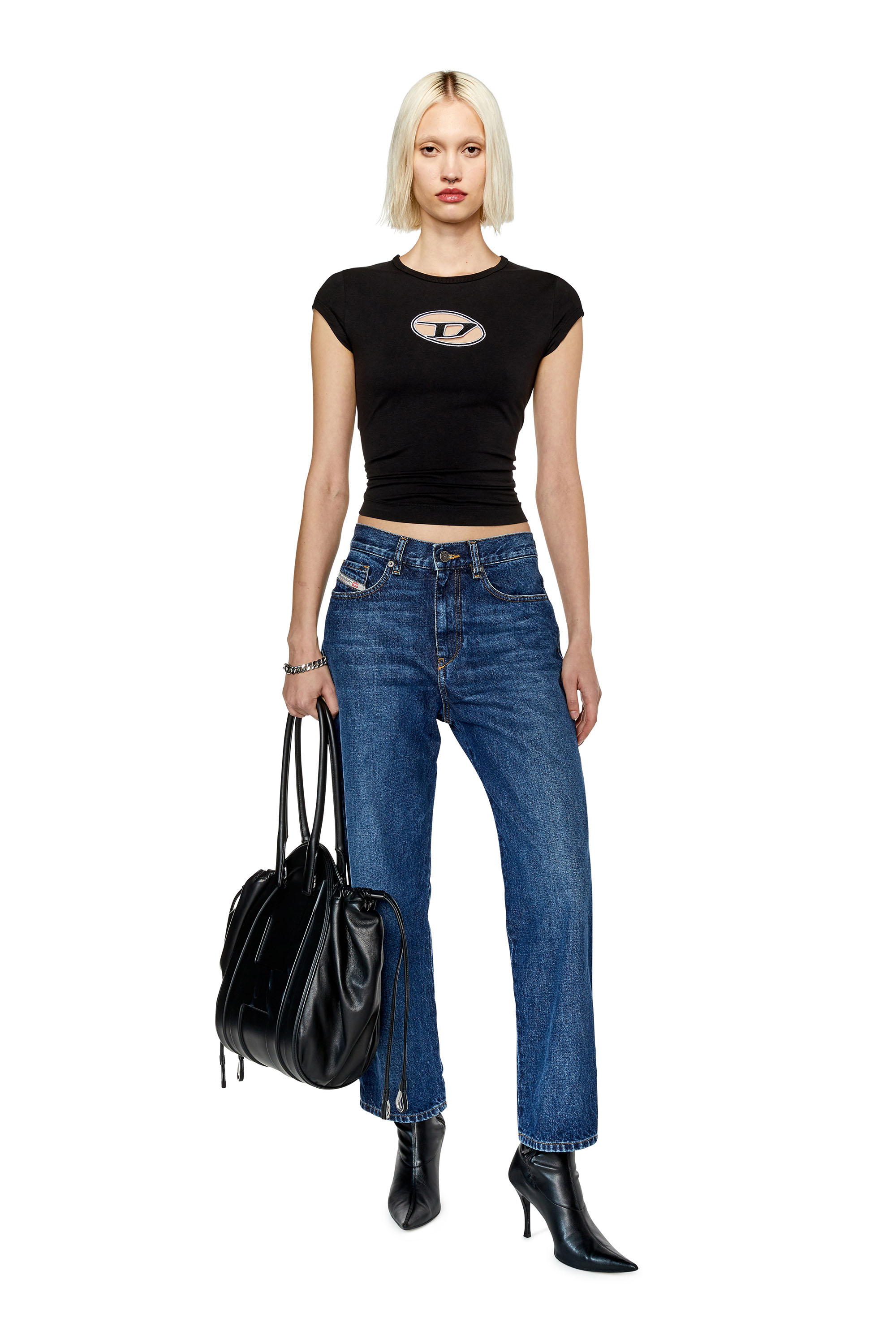 DIESEL>>ディーゼル 2016 D-Air ロゴ刺繍ジーンズ Men's Slim Jeans | Black/Dark grey | Diesel 1993 D-Vyl