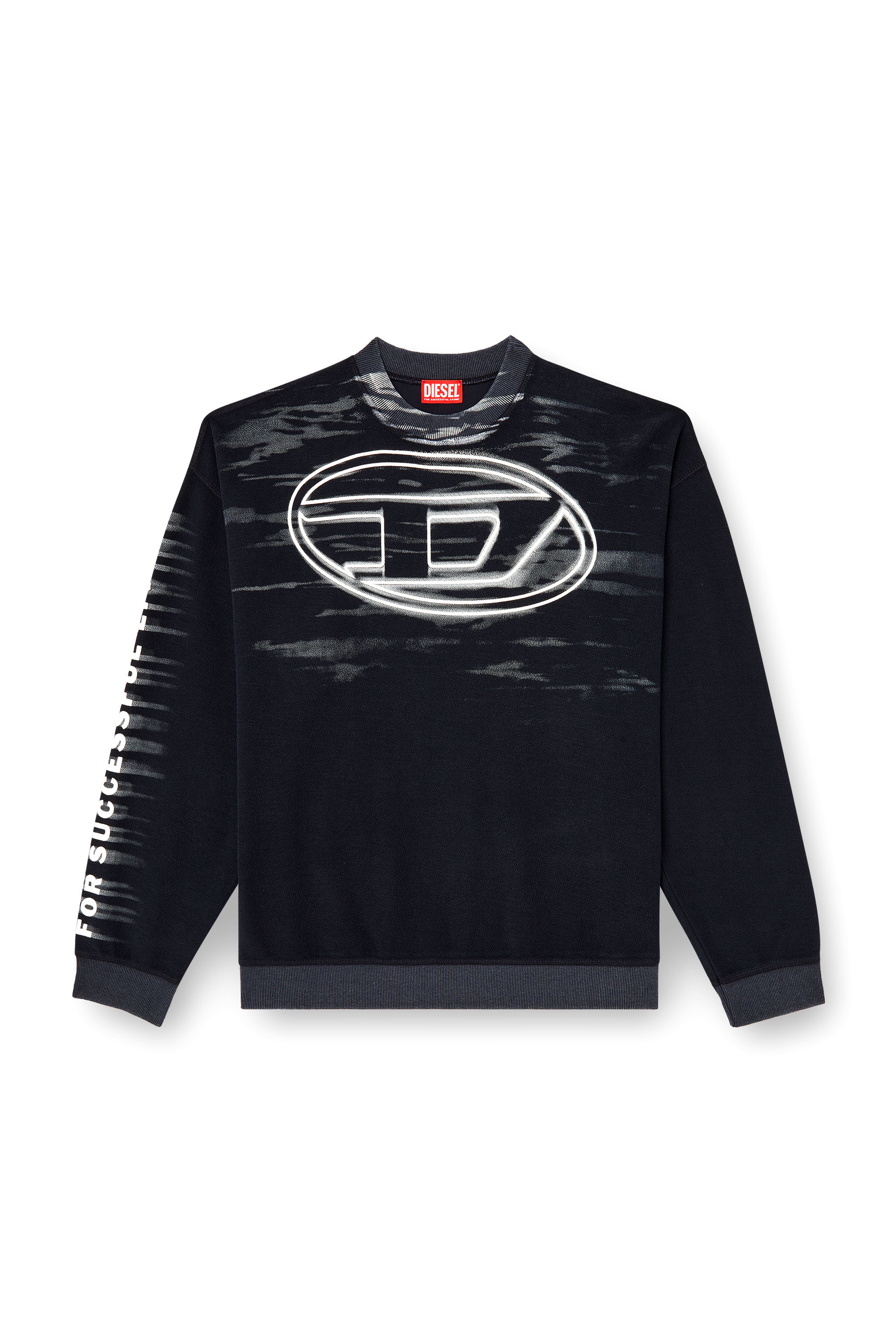 Diesel - S-BOXT-T1, Man's Cotton sweatshirt with Oval D print in Dark Blue - 4