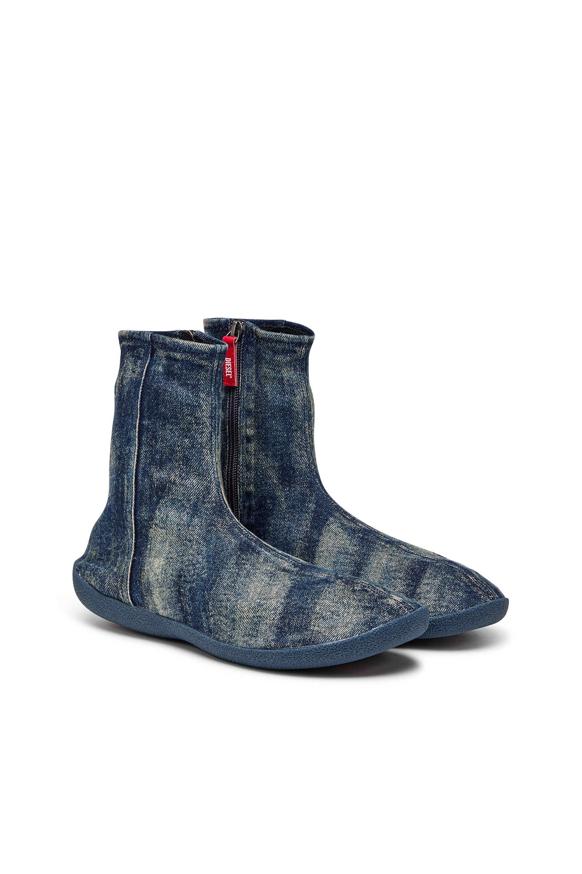 Diesel - D-SHOCK BT, Botines calcetín en denim solarizado Hombre in Azul marino - 2