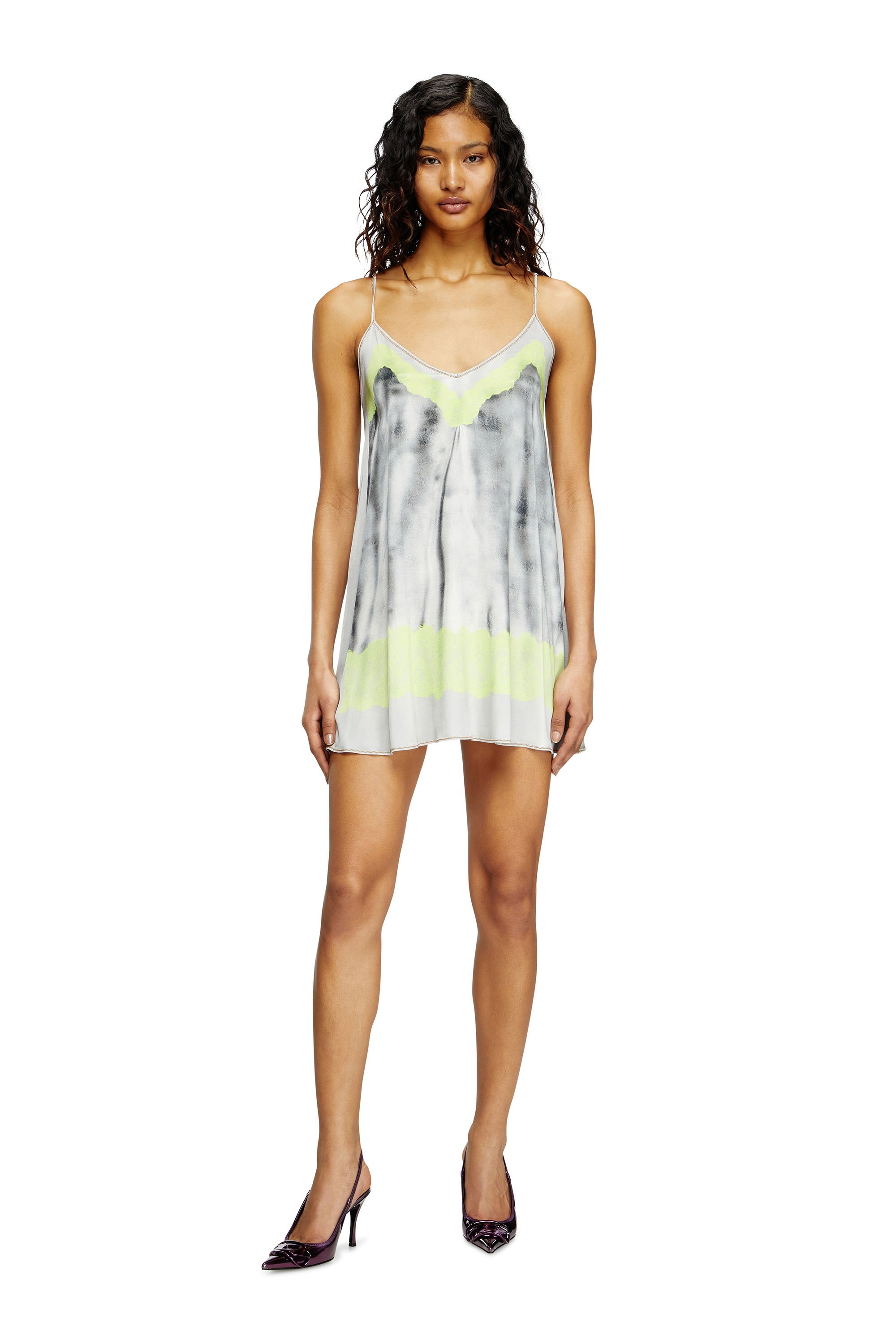 Diesel - D-ESIRE, Vestido lencero con slip efecto trampantojo Mujer in Multicolor - 1