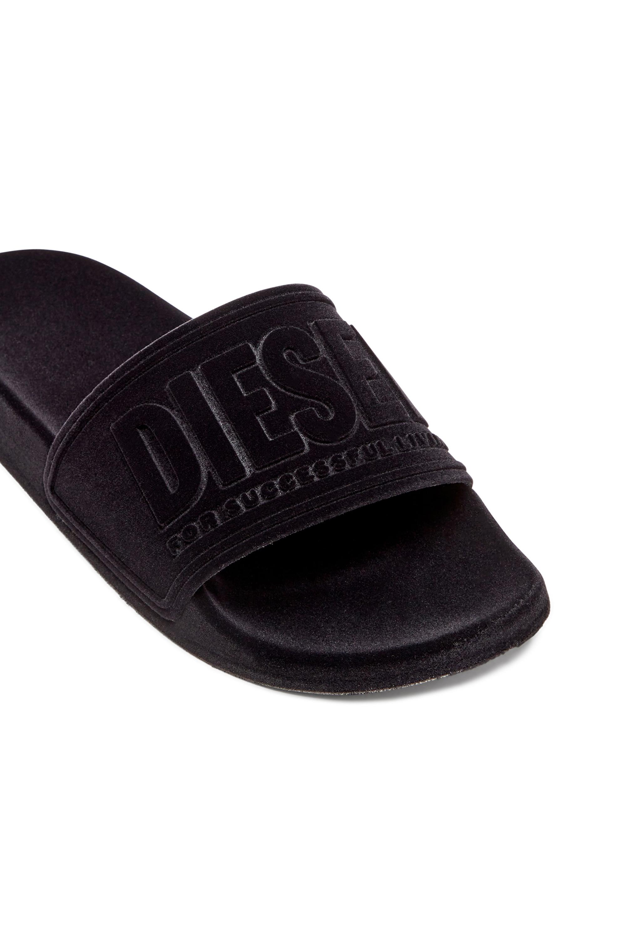 Diesel - SA-MAYEMI CC W, Sa-Mayemi-Sandalias de piscina con flocado aterciopelado Mujer in Negro - 6