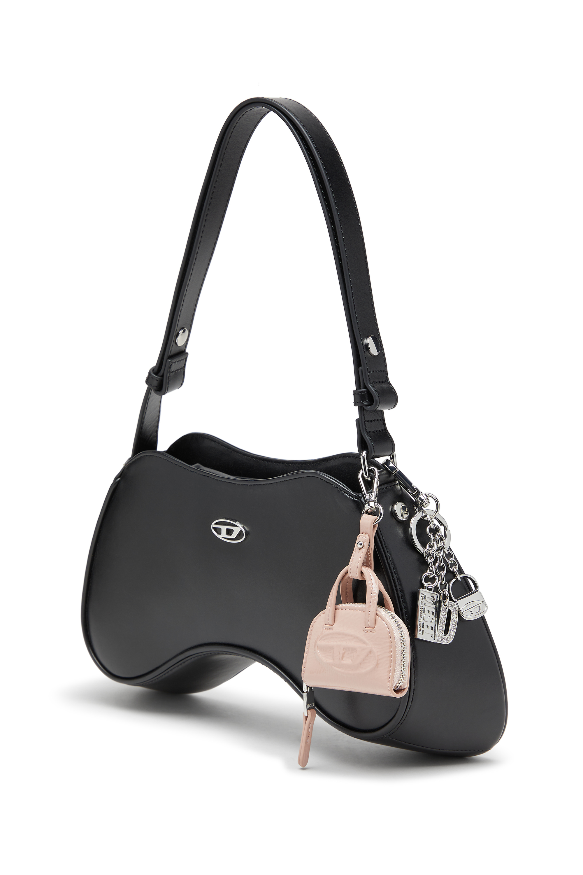 Diesel - 1DR DOME CHARMS, Bag charm in glossy, crinkled naplak Mujer in Rosa - 2