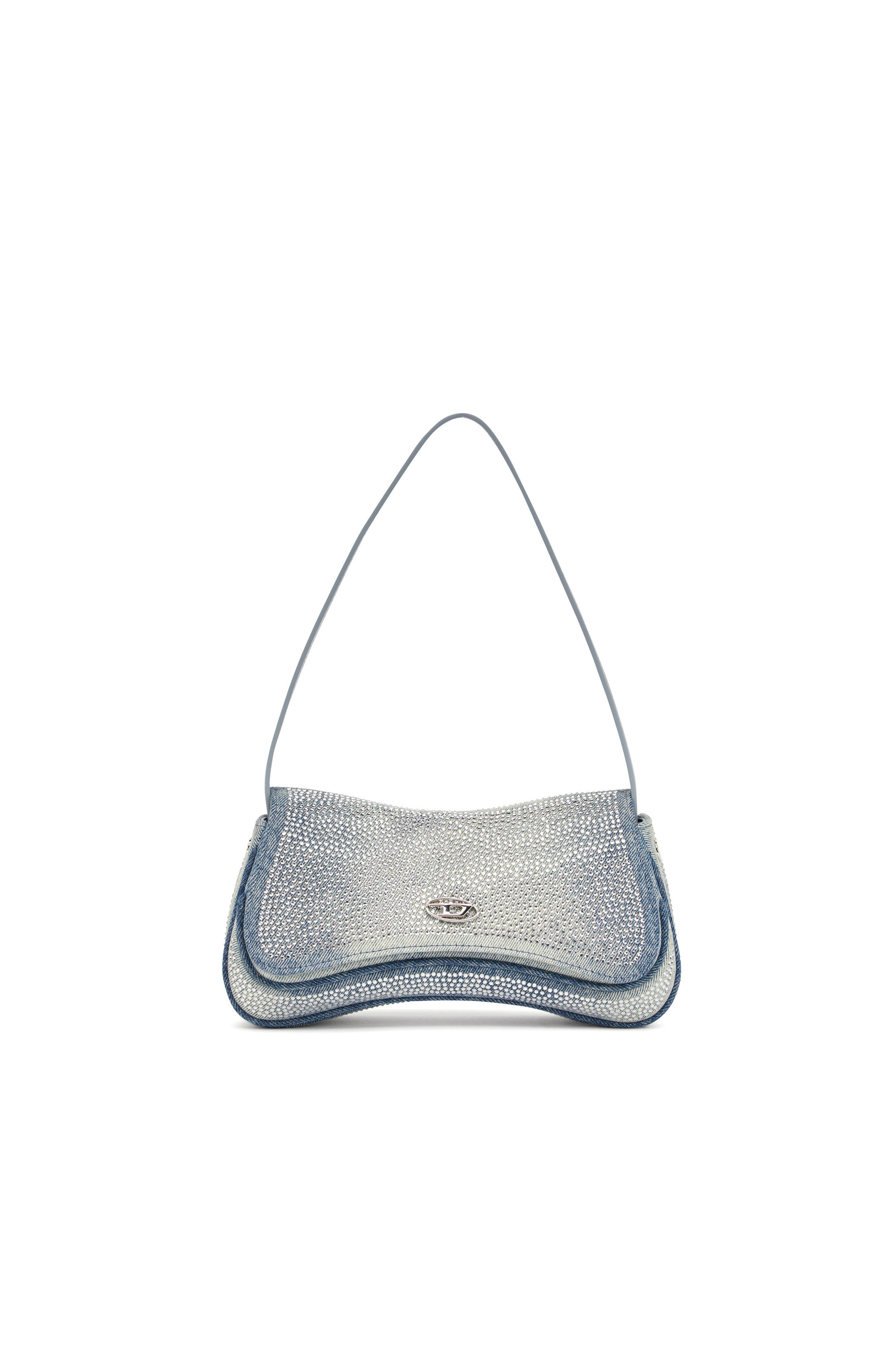 Diesel - PLAY CLUTCH, Play-Clutch de denim solarizado con cristales Mujer in Azul marino - 5