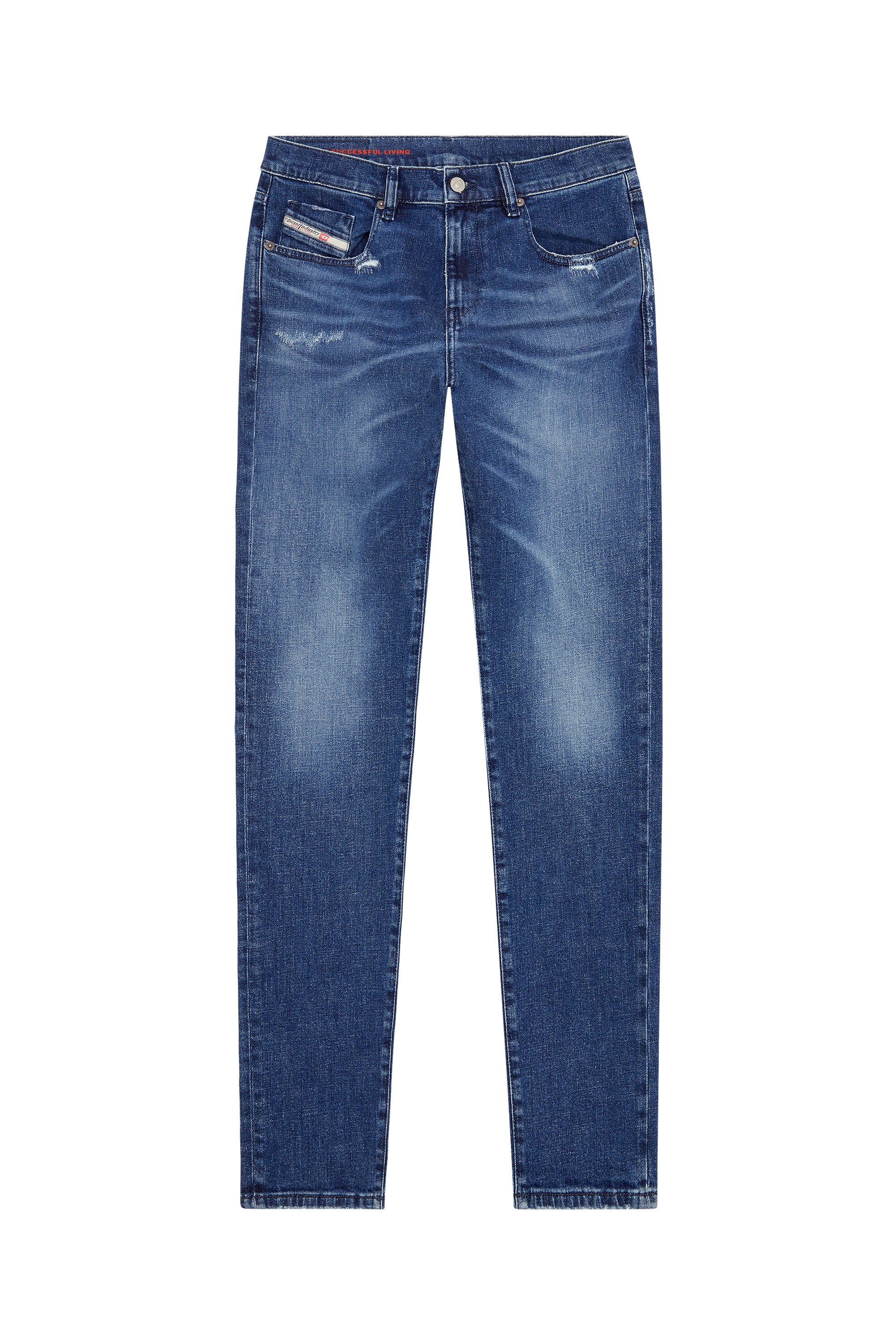 Diesel - 2019 D-Strukt 09F55 Slim Jeans, Azul medio - Image 6