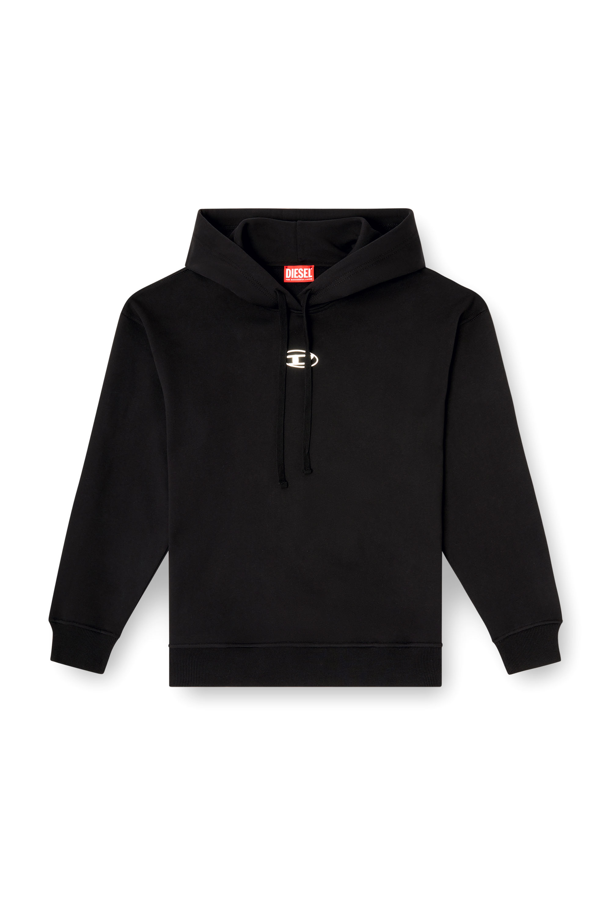 Diesel - F-BUXT-HOOD-OD, Woman's Hoodie with metal-effect Oval D logo in Black - 4