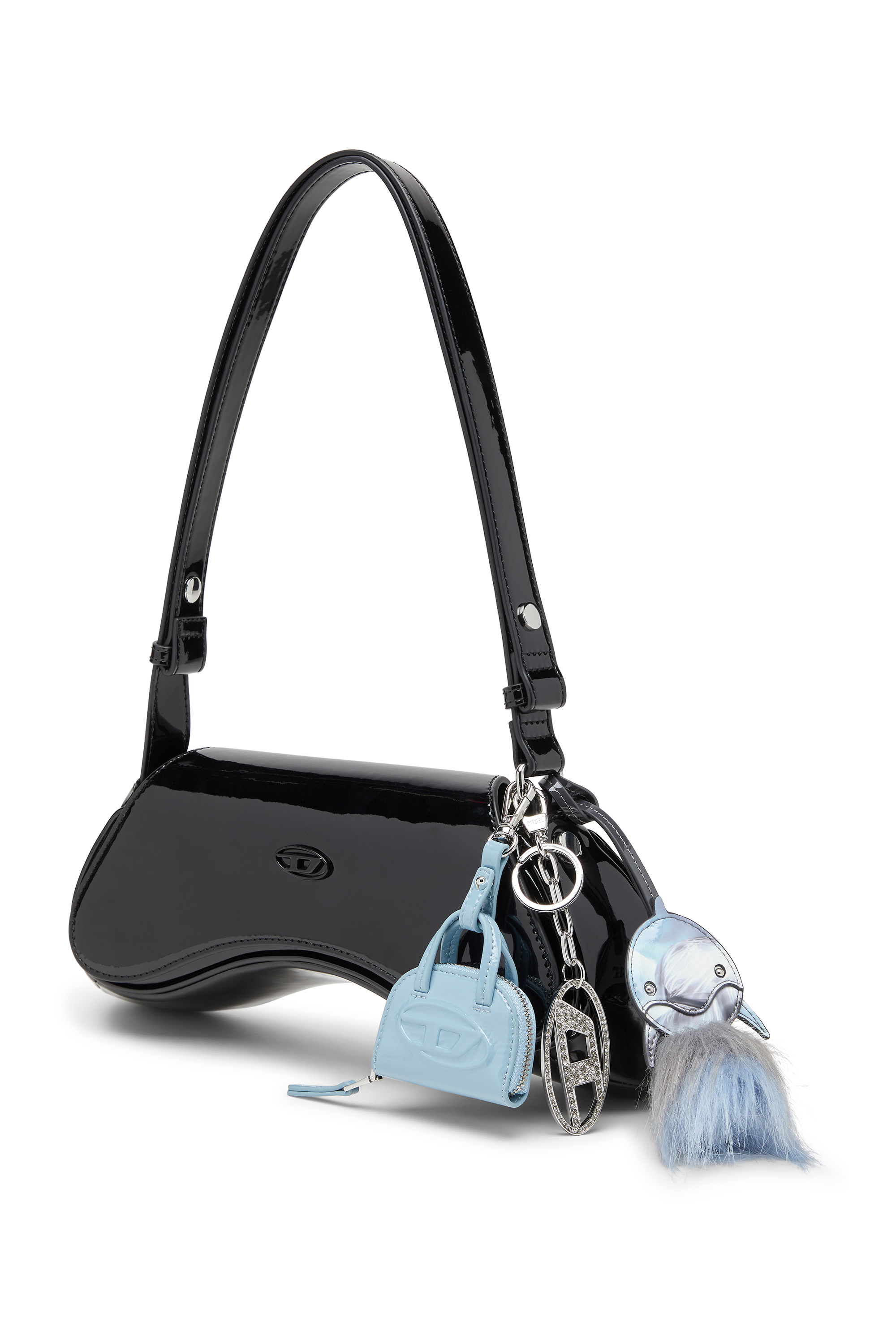 Diesel - PLAY CROSSBODY, Woman's Play-Crossbody bag in glossy PU in Black - 2