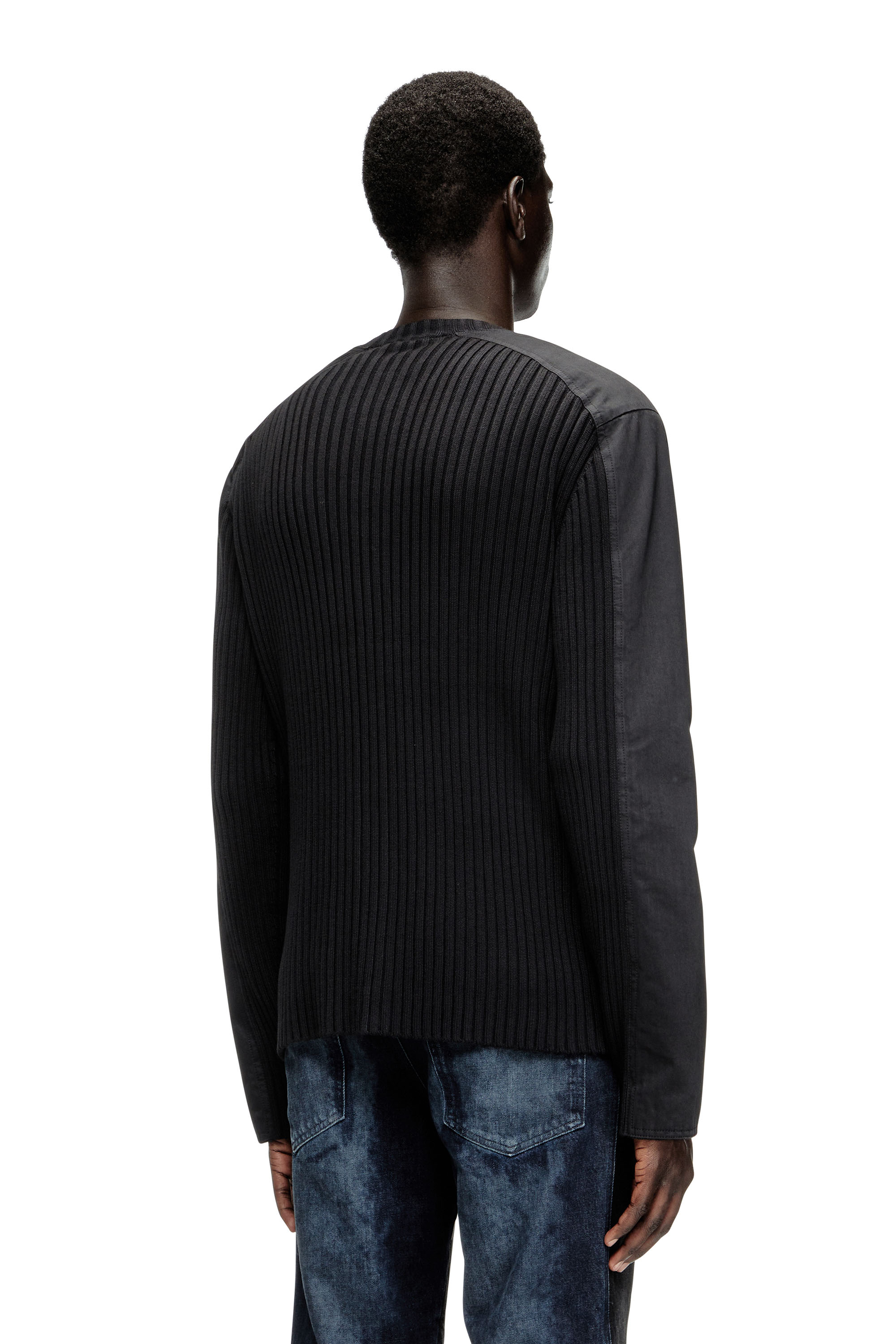 Diesel - K-MATTY, Man's Zipped cardigan with utilitarian panels in null - 3