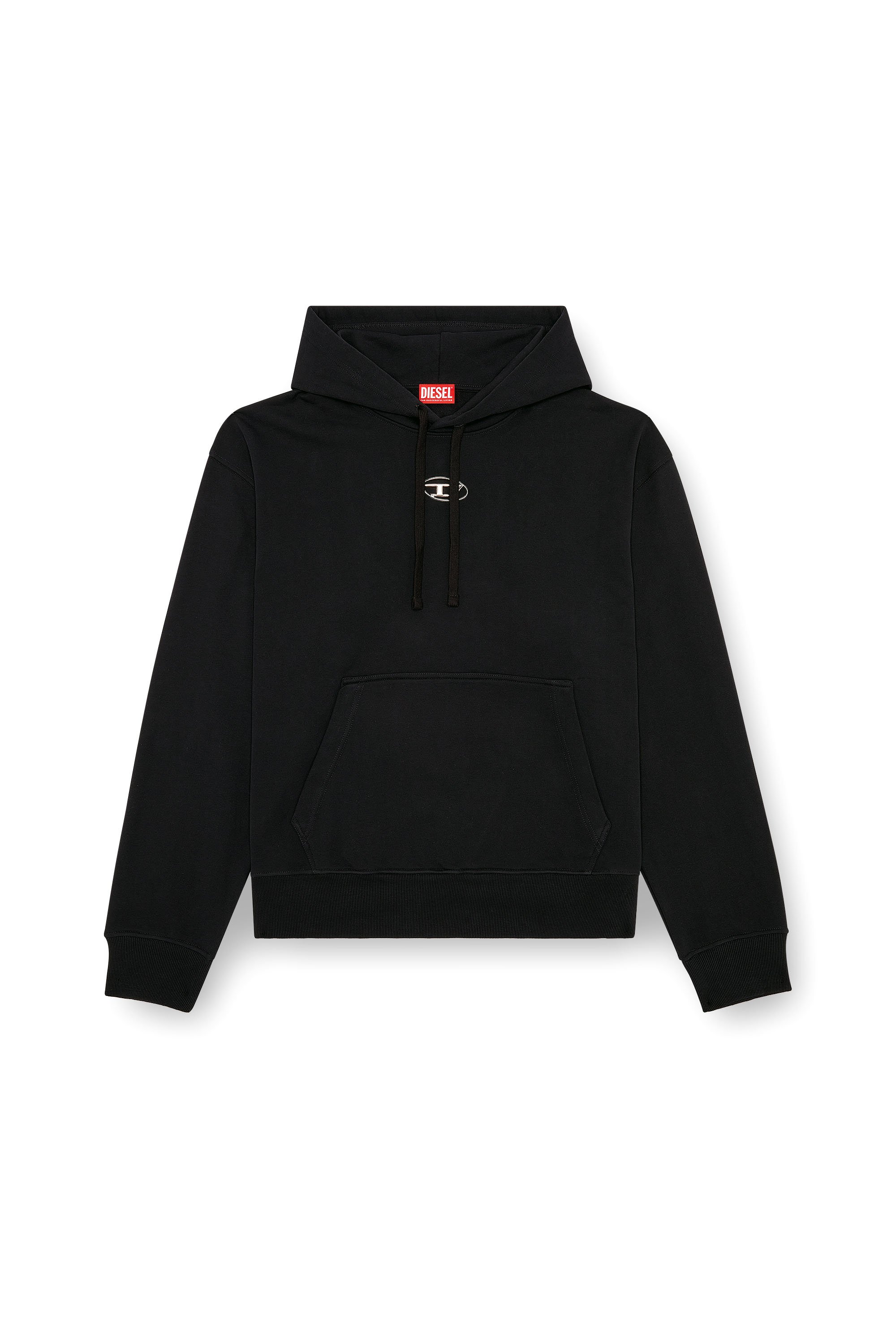 Diesel - S-MACS-HOOD-OD, Man's Hoodie with metallic logo in Black - 5