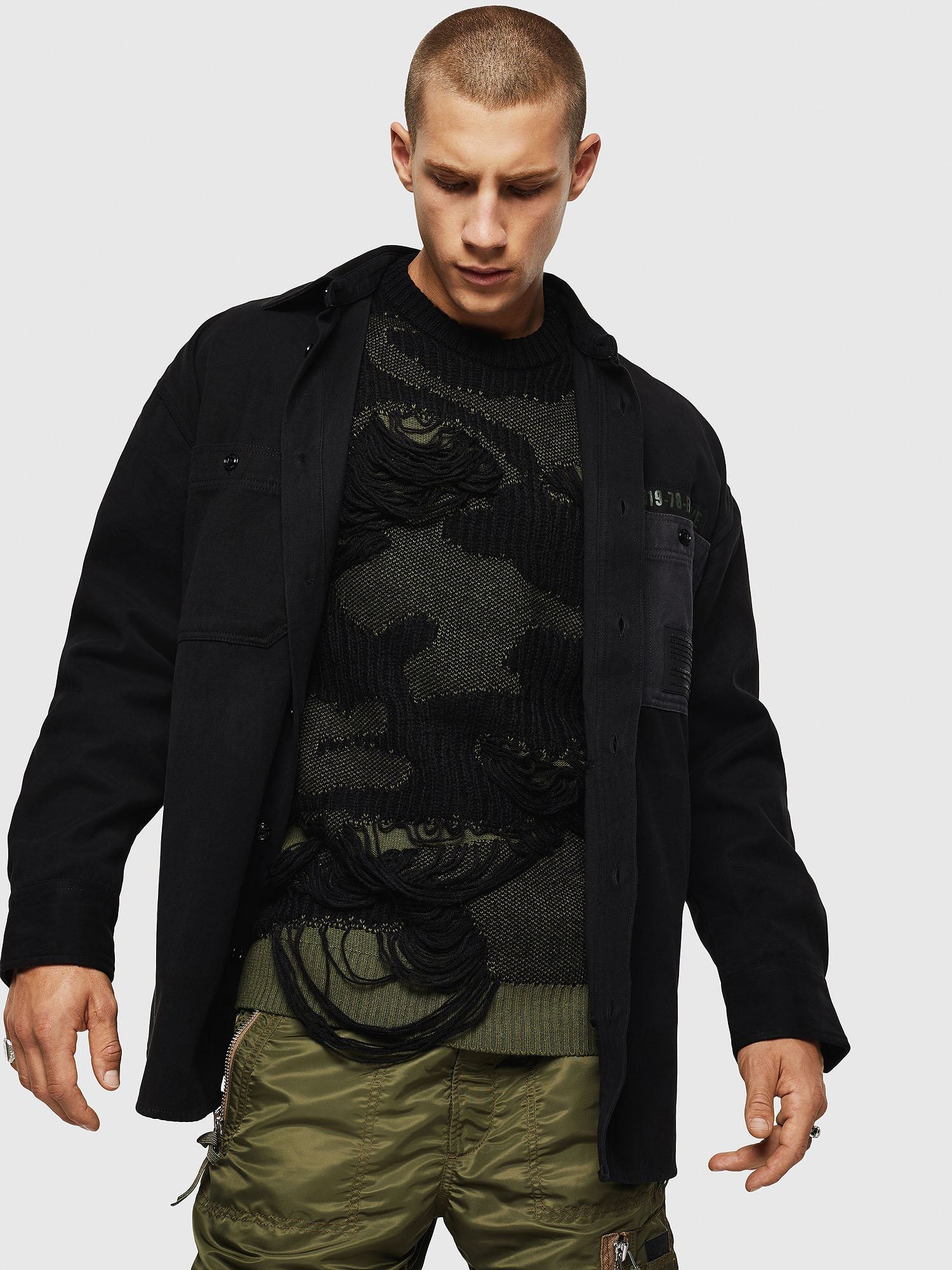 S-LEBED Men: Military overshirt in cotton moleskin | Diesel