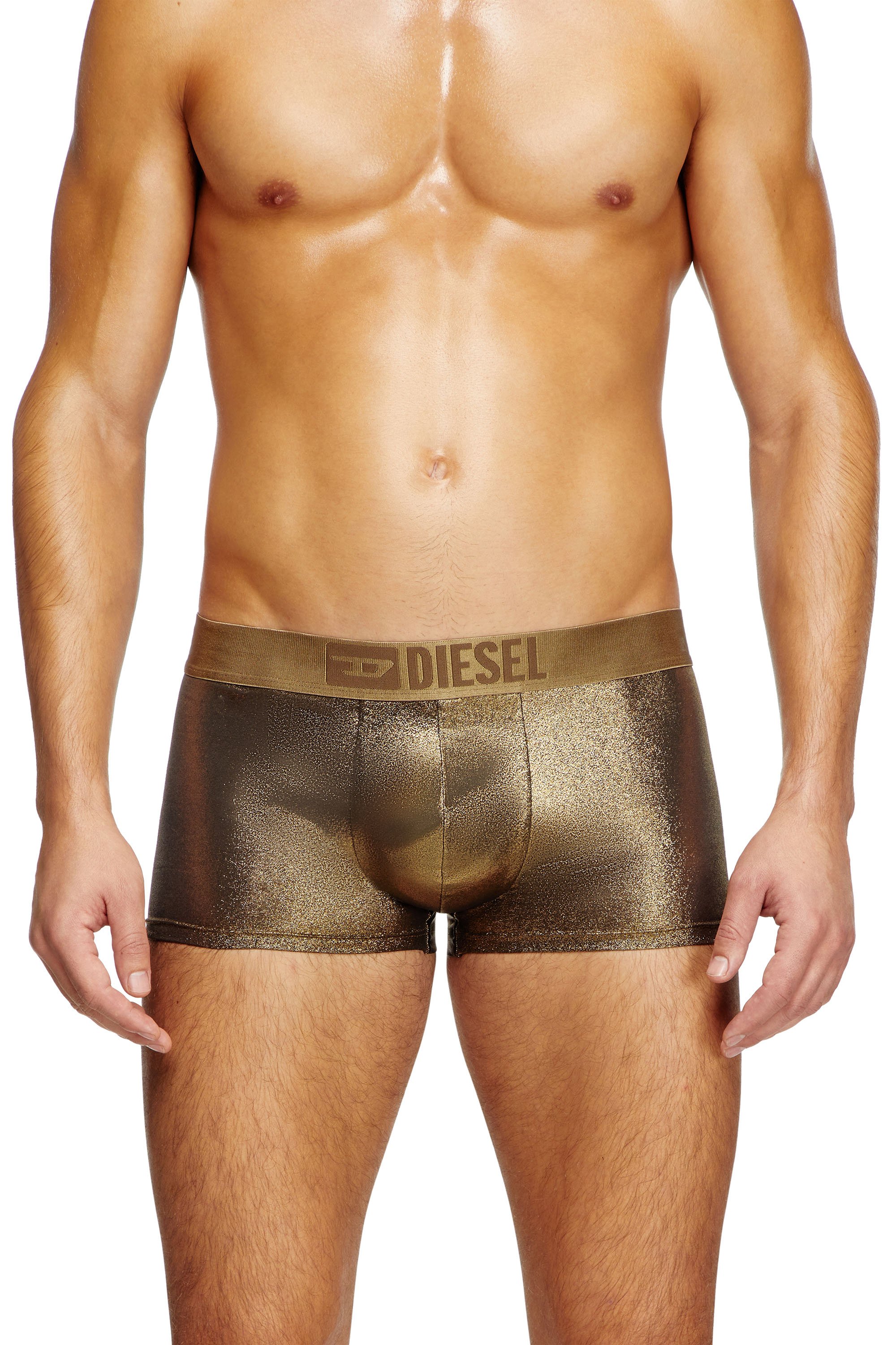 Diesel - DAMIEN-GFT, Man's Foiled fabric boxer briefs in Gold - 2