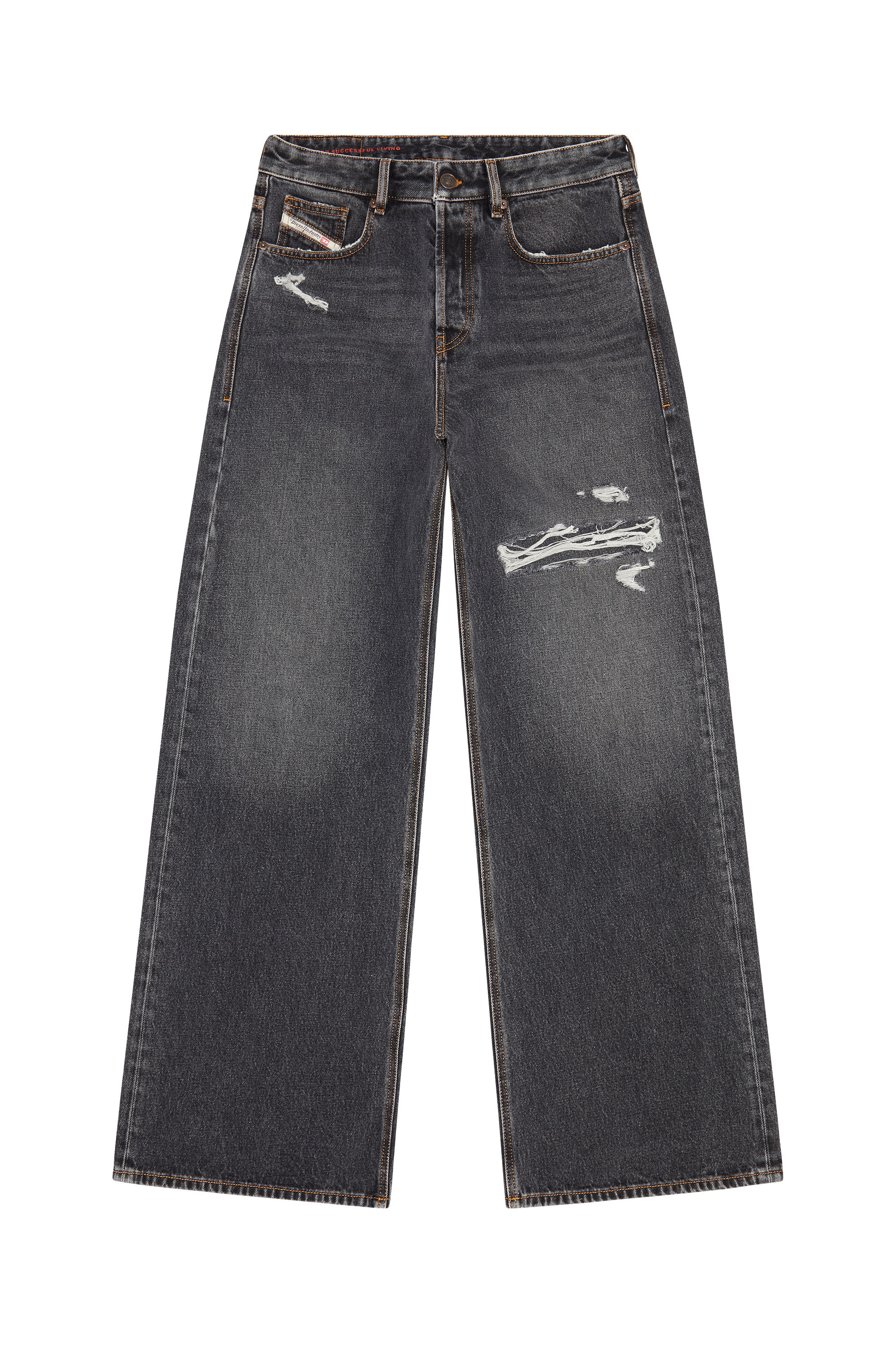 Diesel - Straight Jeans D-Rise 007F6, Negro/Gris oscuro - Image 1