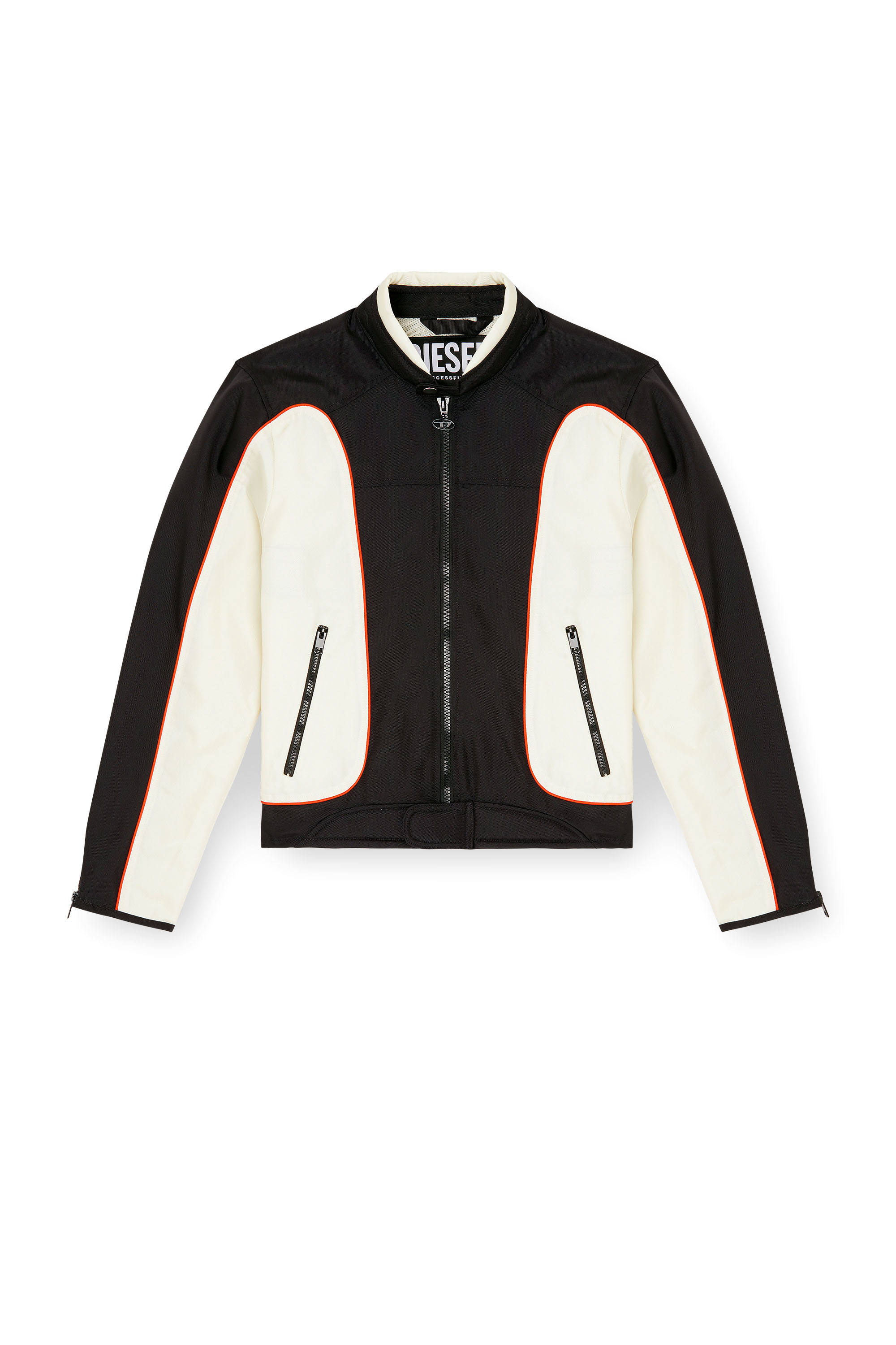 Diesel - J-BLINK-A, Man's Colour-block biker jacket with piping in null - 3