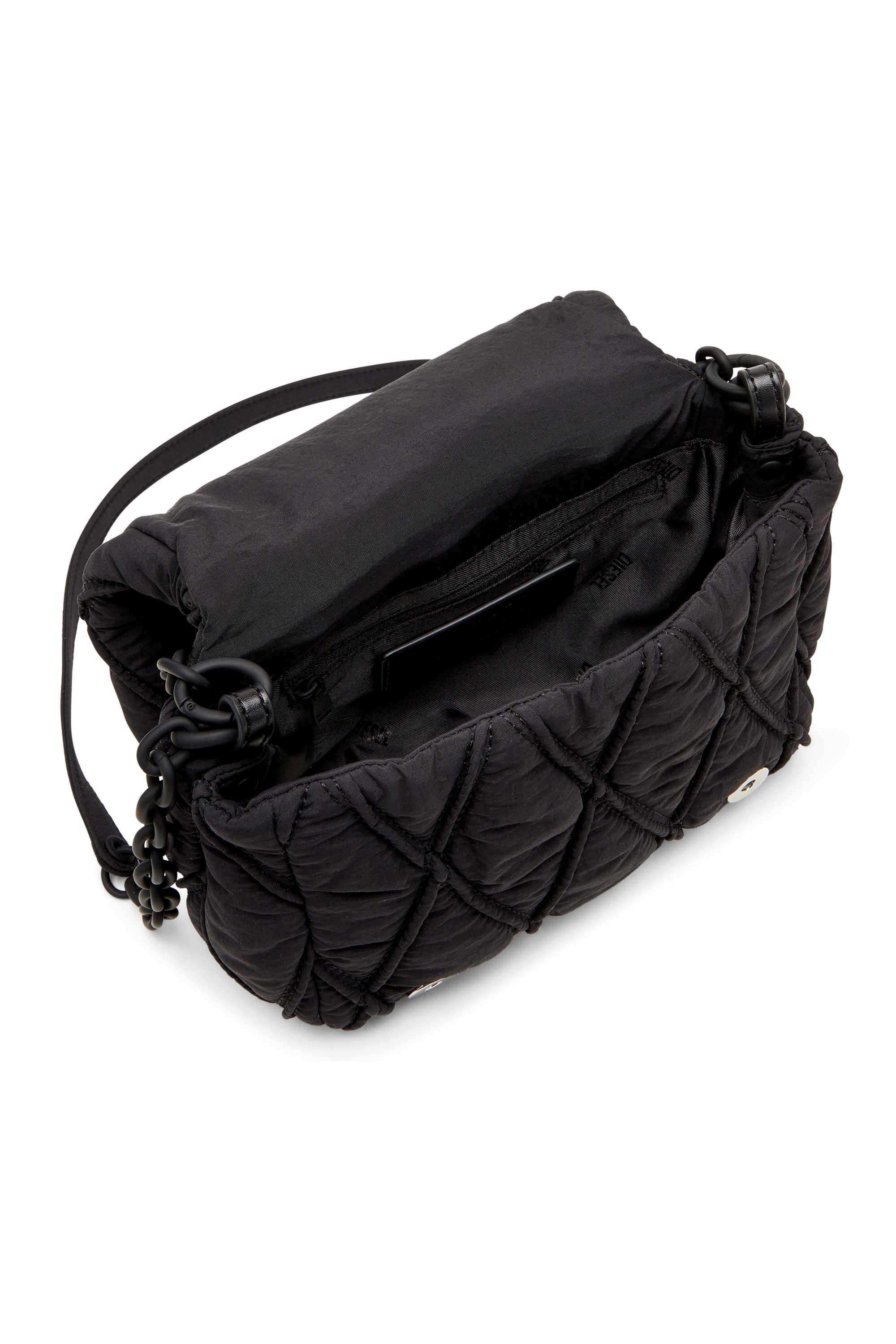 Diesel - CHARM-D SHOULDER S, Charm-D S-Bolso de hombro pequeño de nailon acolchado Mujer in Negro - 4