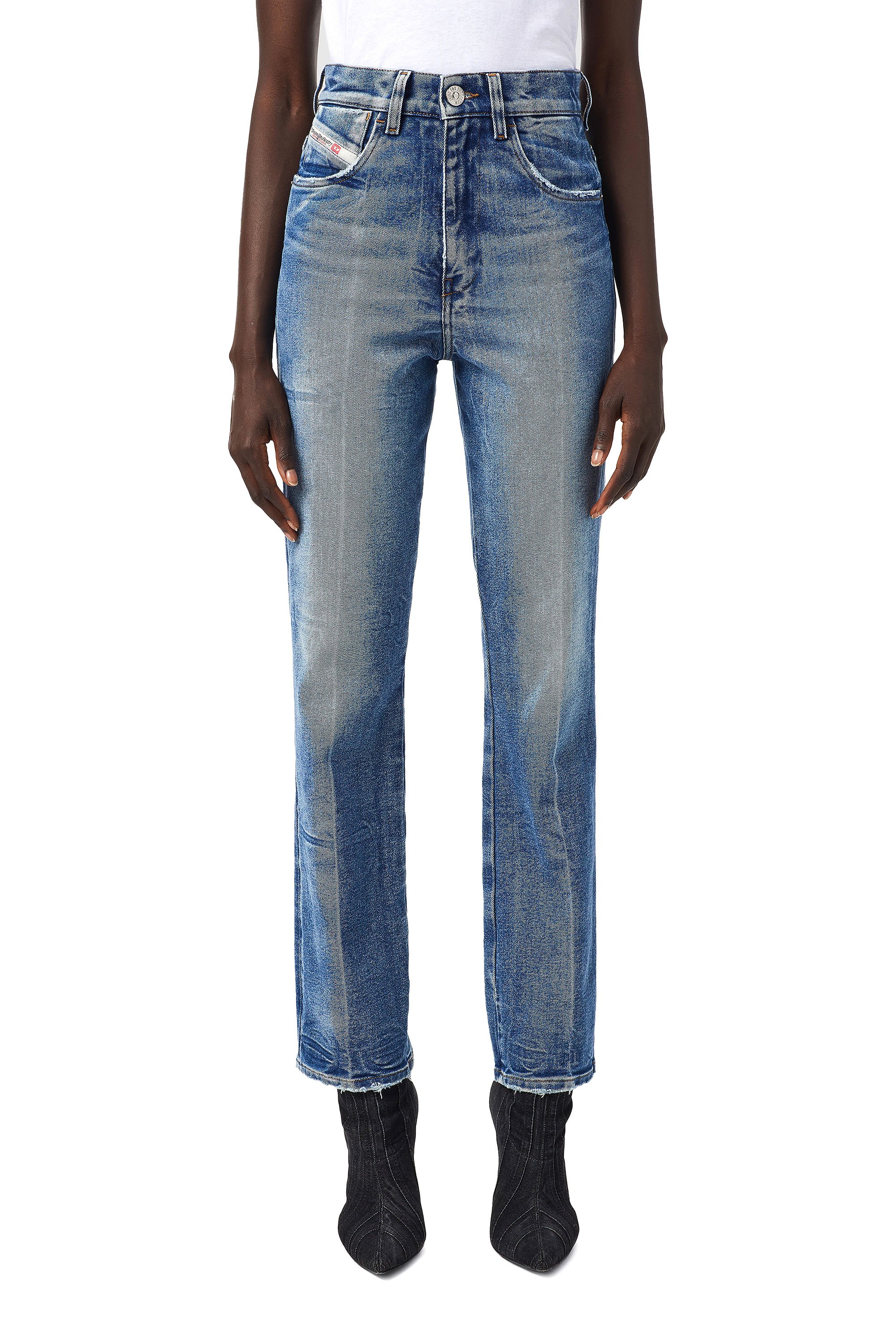 Diesel - D-Arcy 09A26 Straight Jeans, Azul medio - Image 1