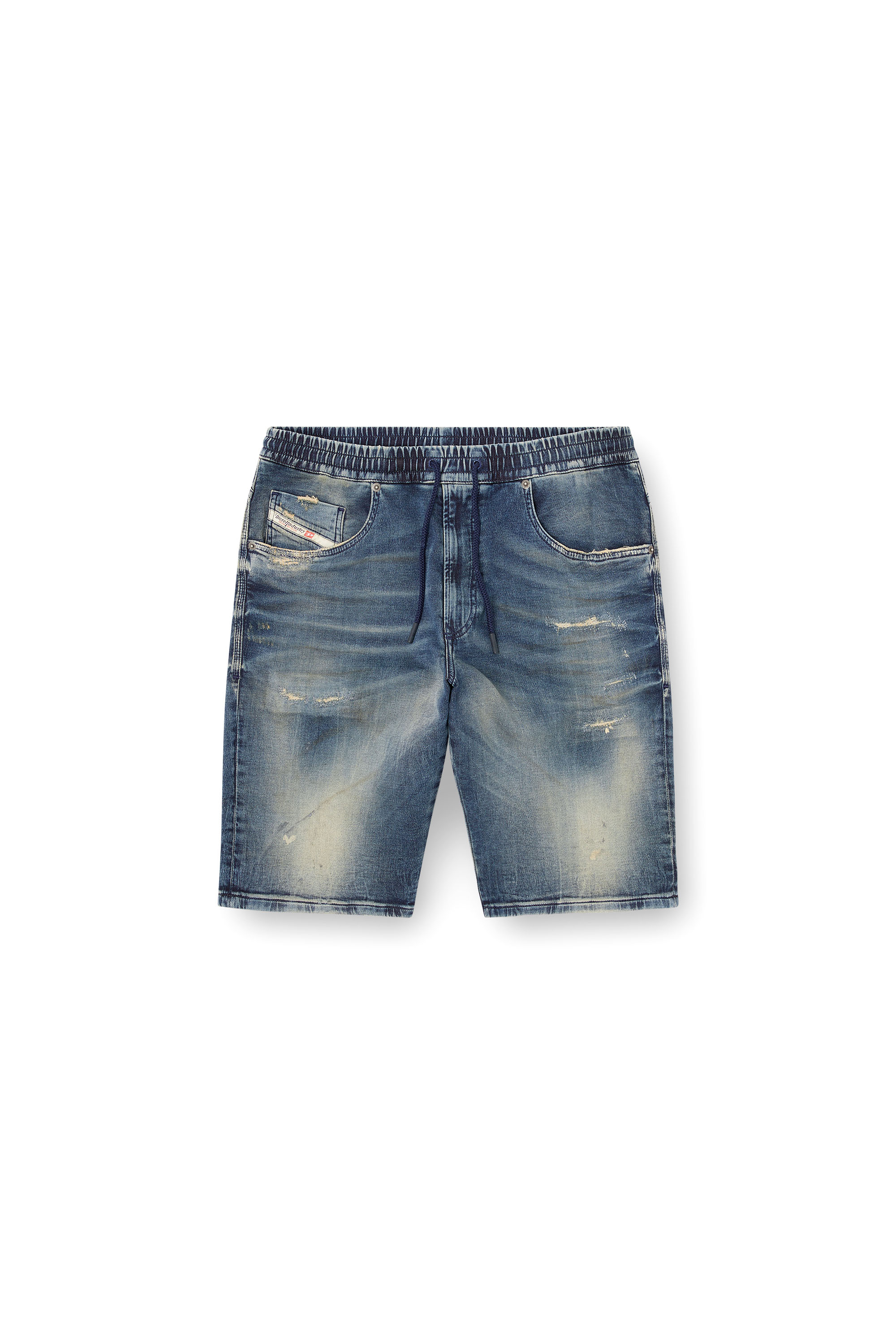 Diesel - 2033 D-KROOLEY-SHORT JOGG, Man's Chino shorts in JoggJeans in Dark Blue - 4