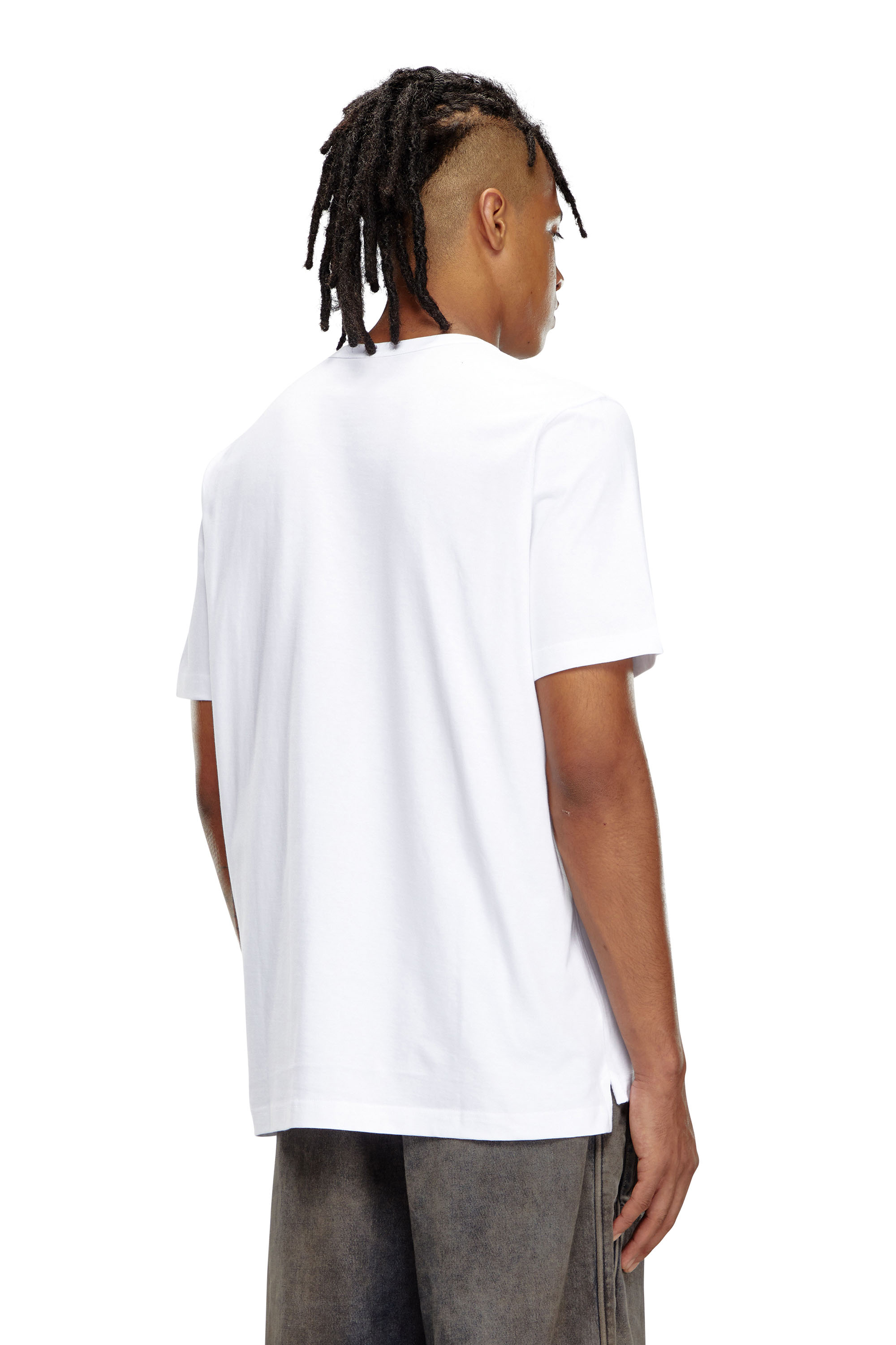 Diesel - T-JUST-OD, Man's T-shirt with injection moulded logo in White - 3