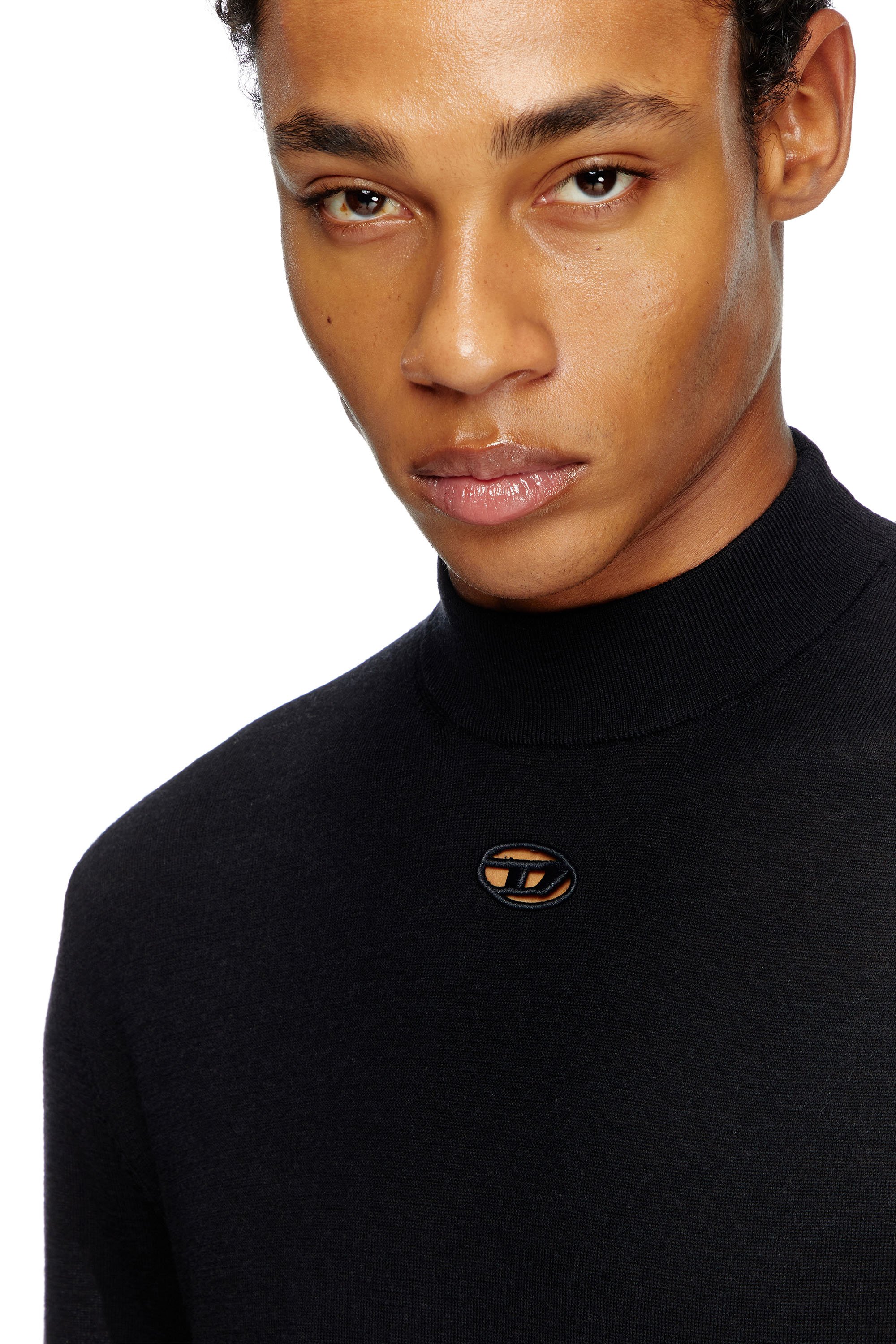 Diesel - K-GIL, Man's Wool turtleneck jumper in Black - 3