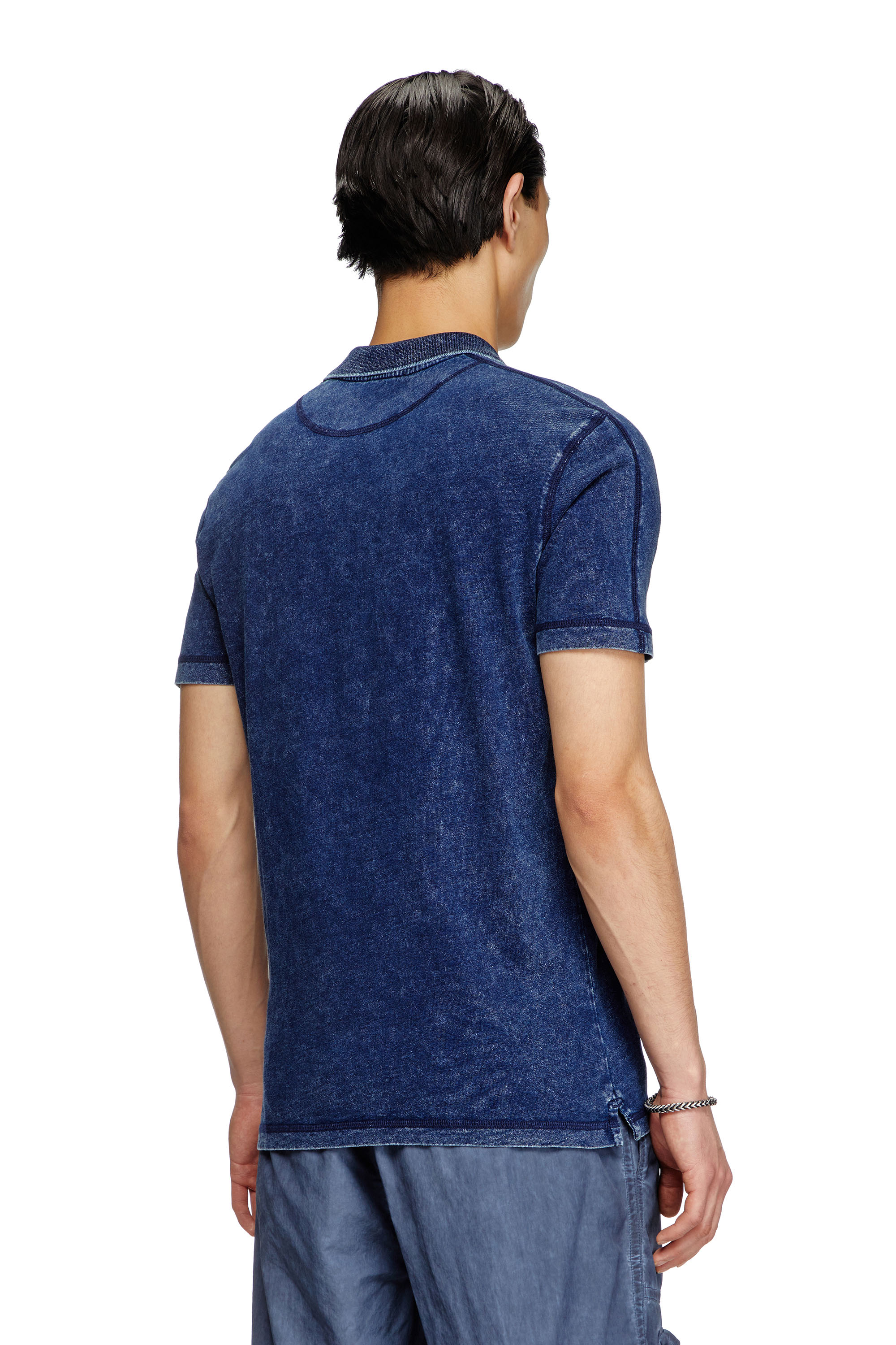 Diesel - T-SWIND-R1, Man's Denim-look polo shirt in Blue - 3