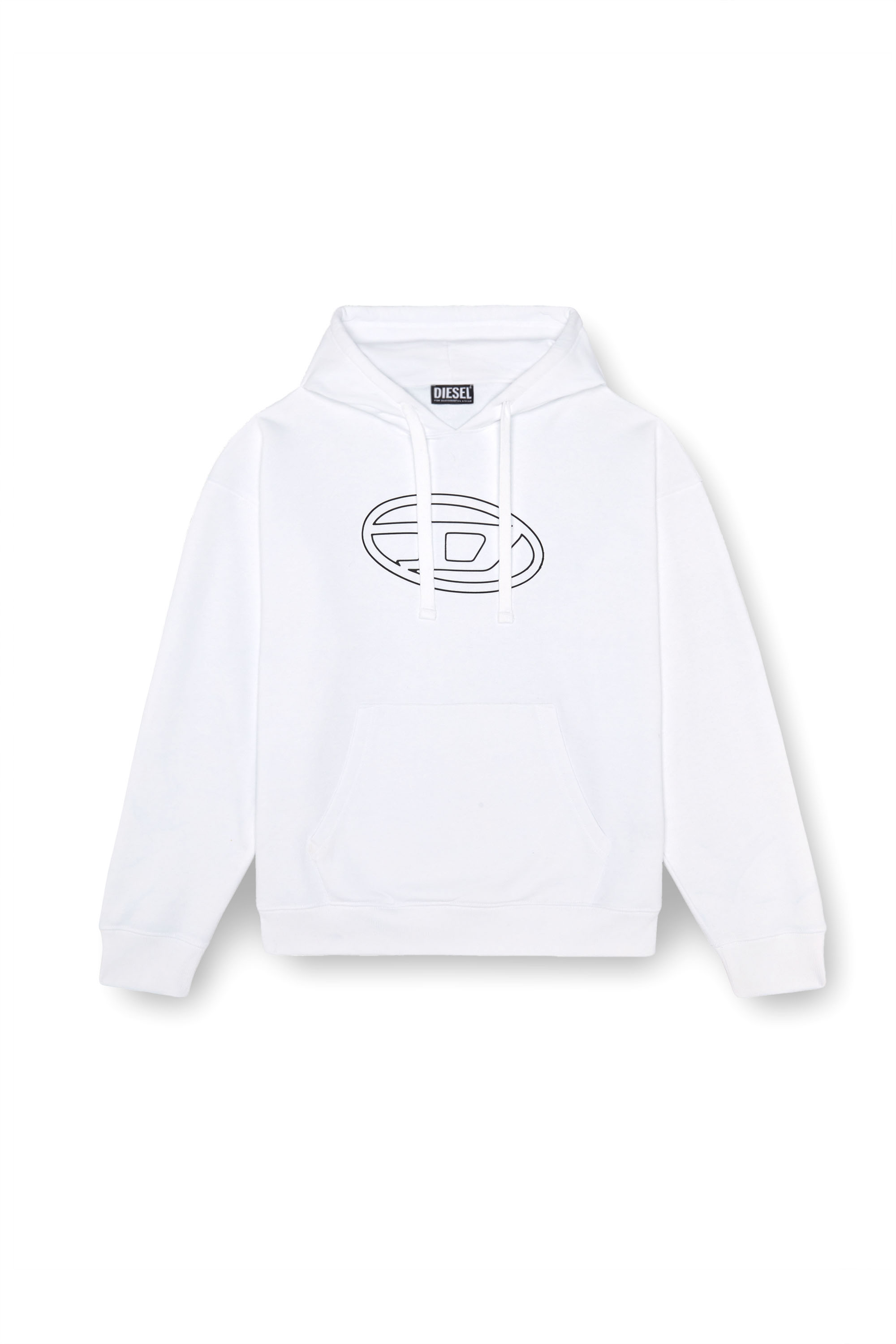 【DIESEL】s-ummer-bigoval Hoodie with embossed Oval D Men's Hoodie with embossed Oval D | Grey | Diesel
