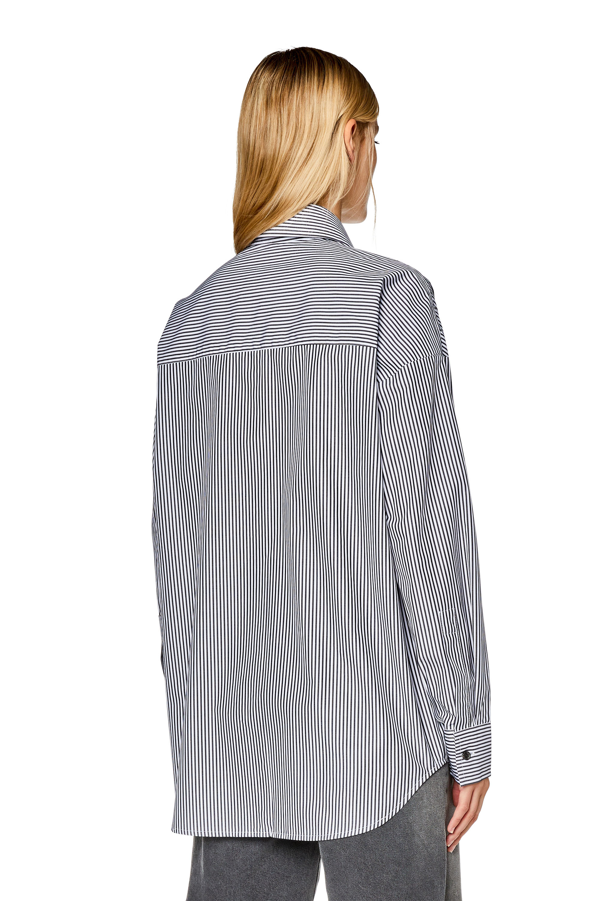 トップス stripe design shirt Rhinestone striped shirt Bicolor For Women | Maje