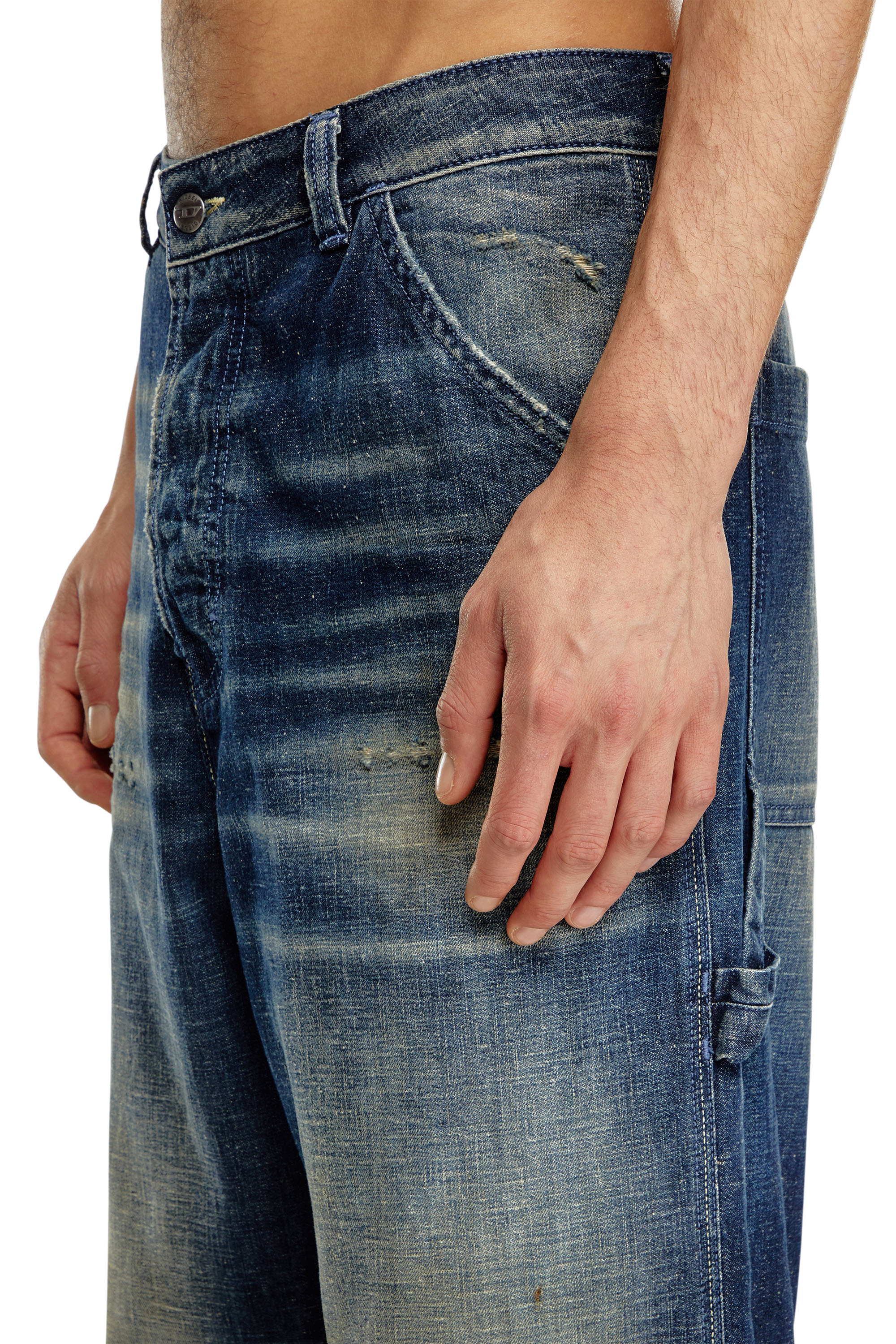 Diesel - Relaxed Jeans D-Livery 09J91 Hombre, Azul Oscuro - 3