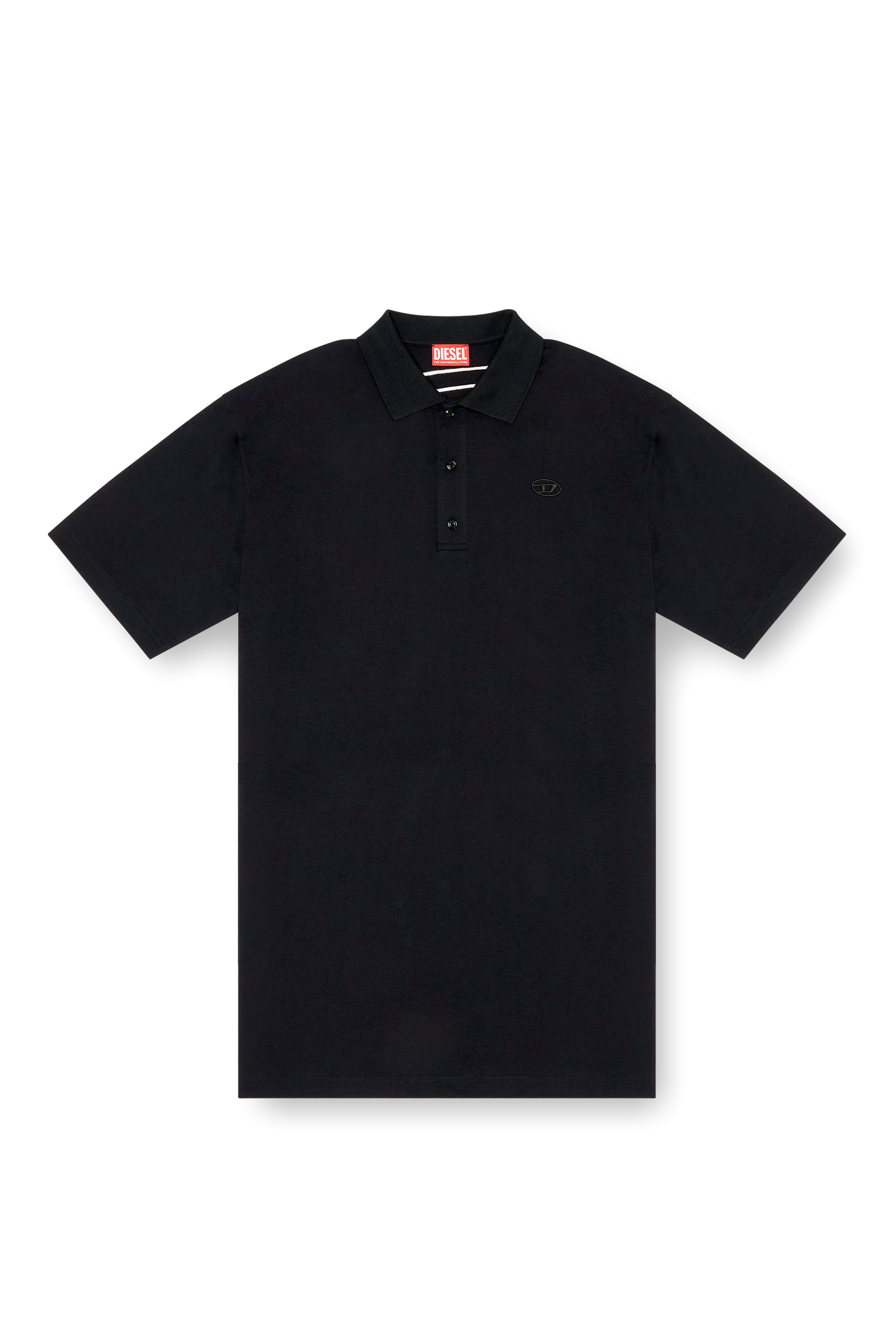 Diesel - T-VORT-MEGOVAL-D, Polo con bordado oval D grande Hombre in Negro - 4