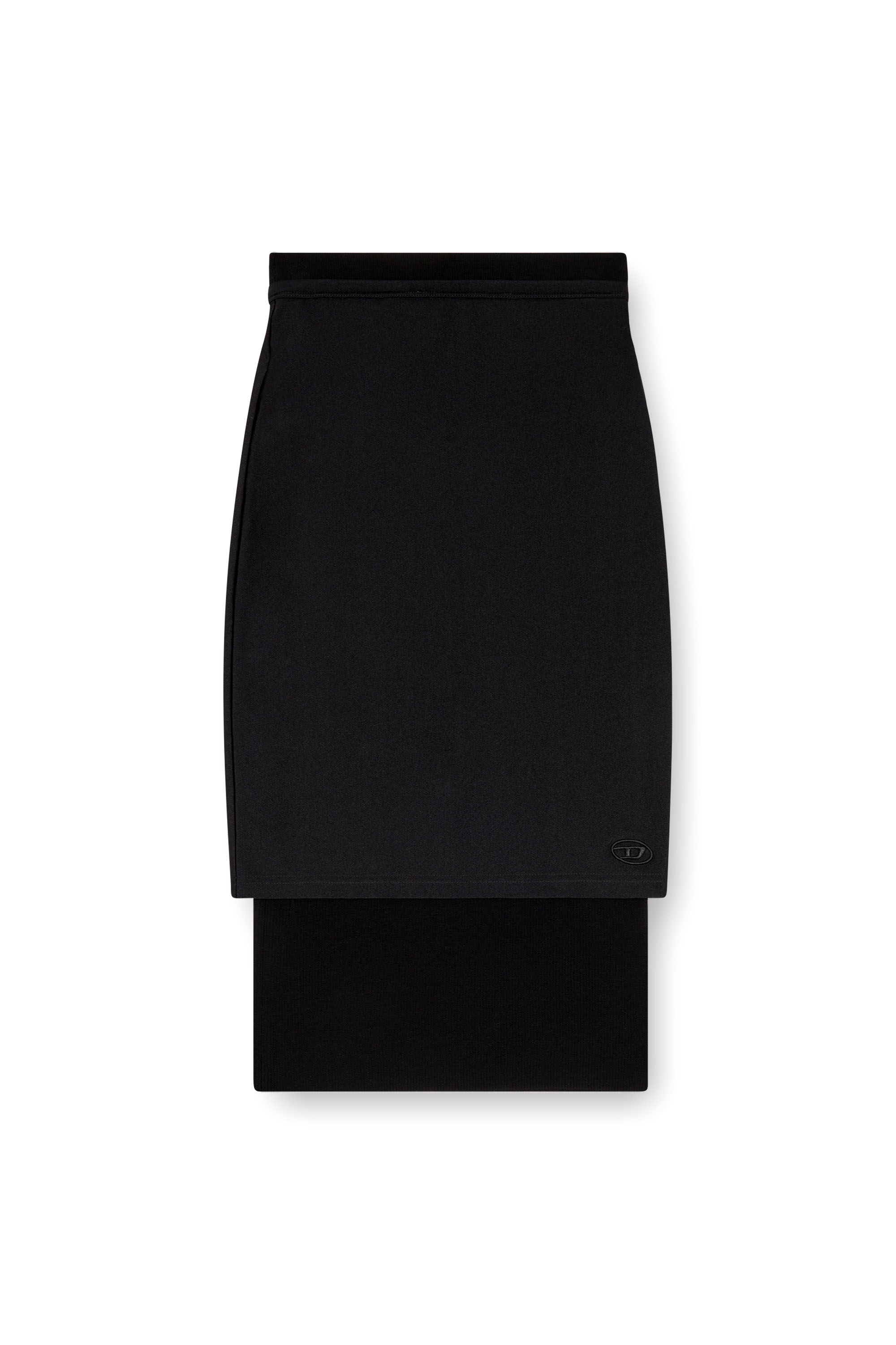 Diesel - M-ROSSY, Woman's Pencil skirt in wool and stretch fabric in Black - 4