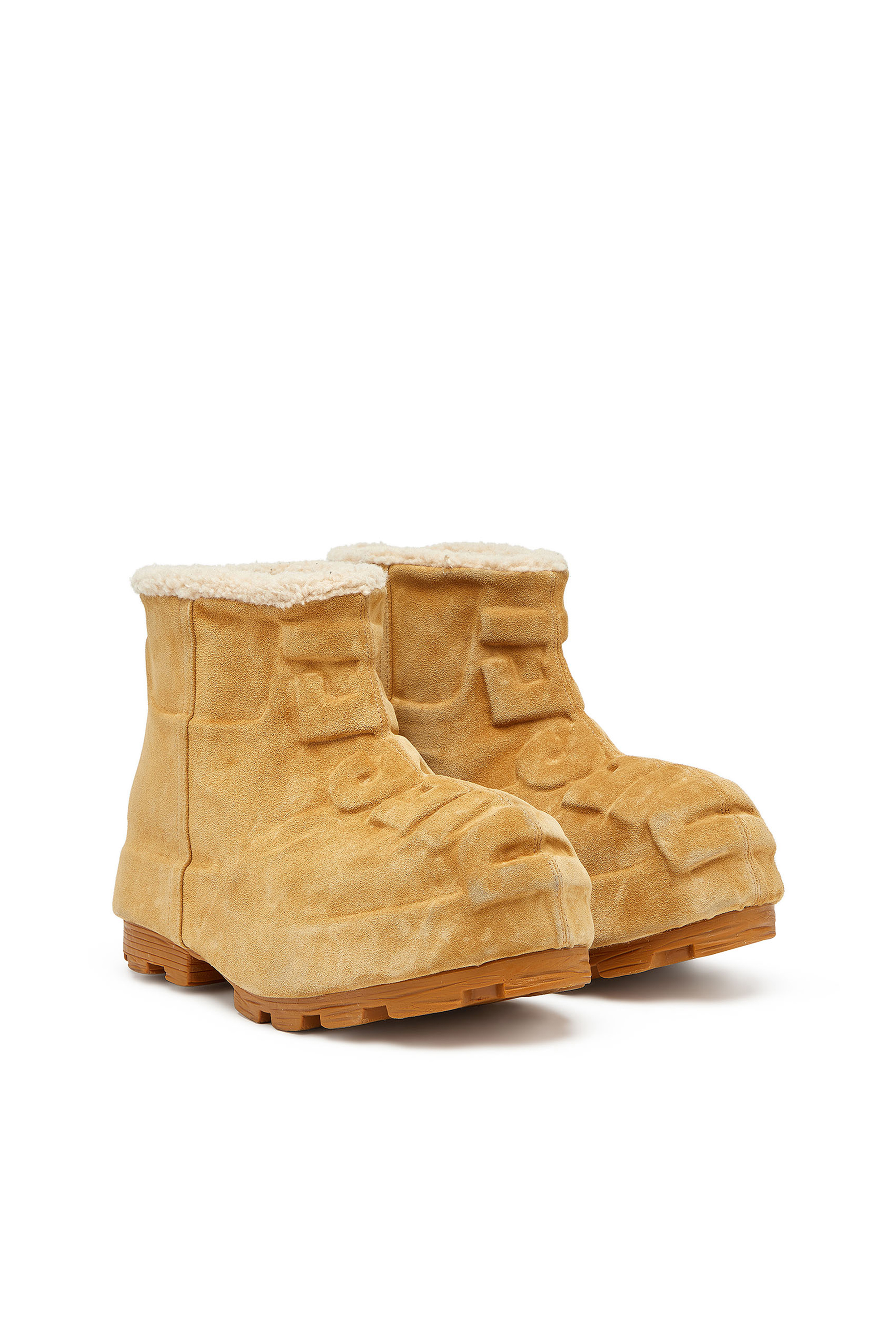 Diesel - D-HAMMER CH MD, Unisex's D-Hammer-Suede ankle boots with embossed logo in Light Brown - 2