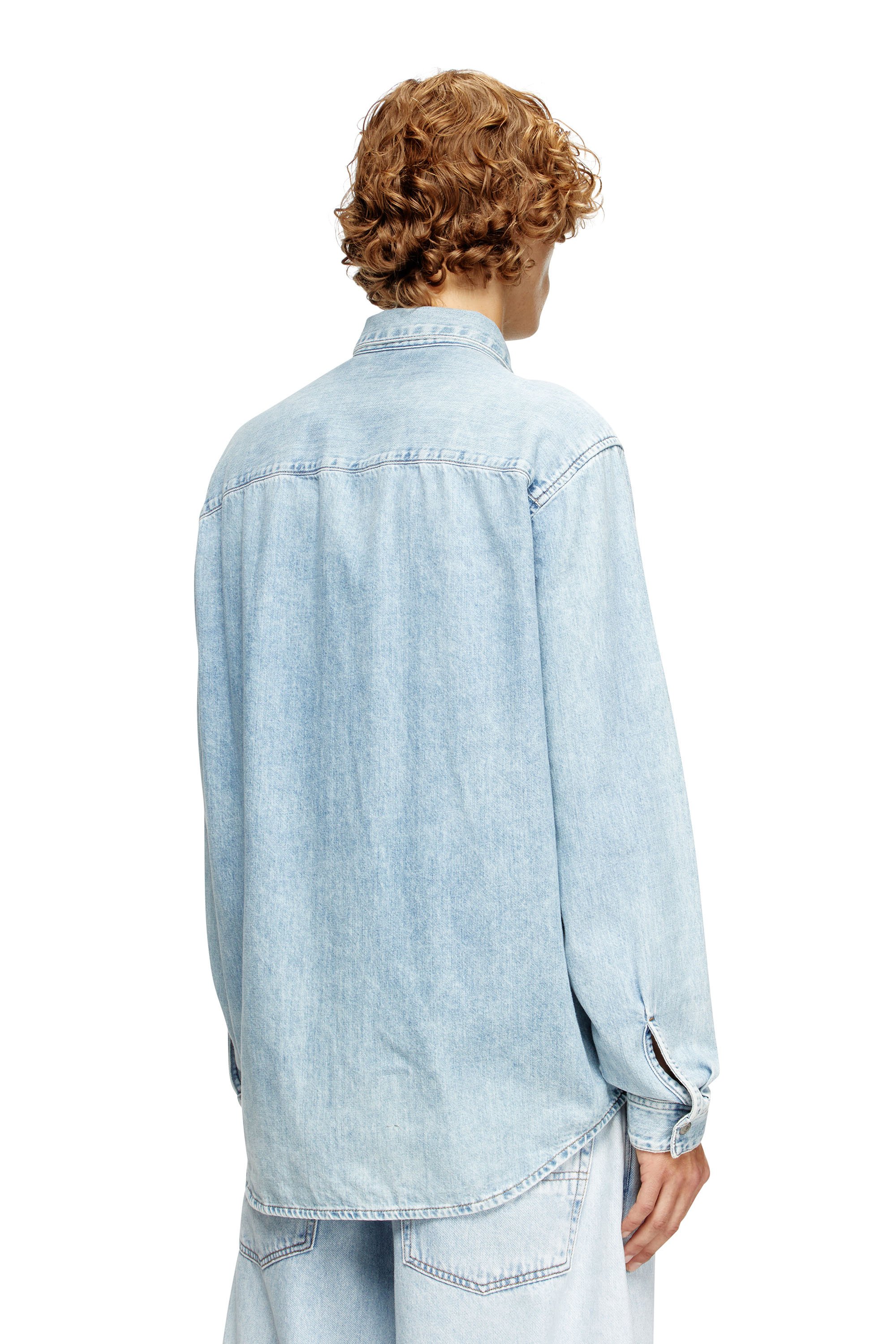 Diesel - D-SIMPLY, Man's Shirt in denim in Light Blue - 3
