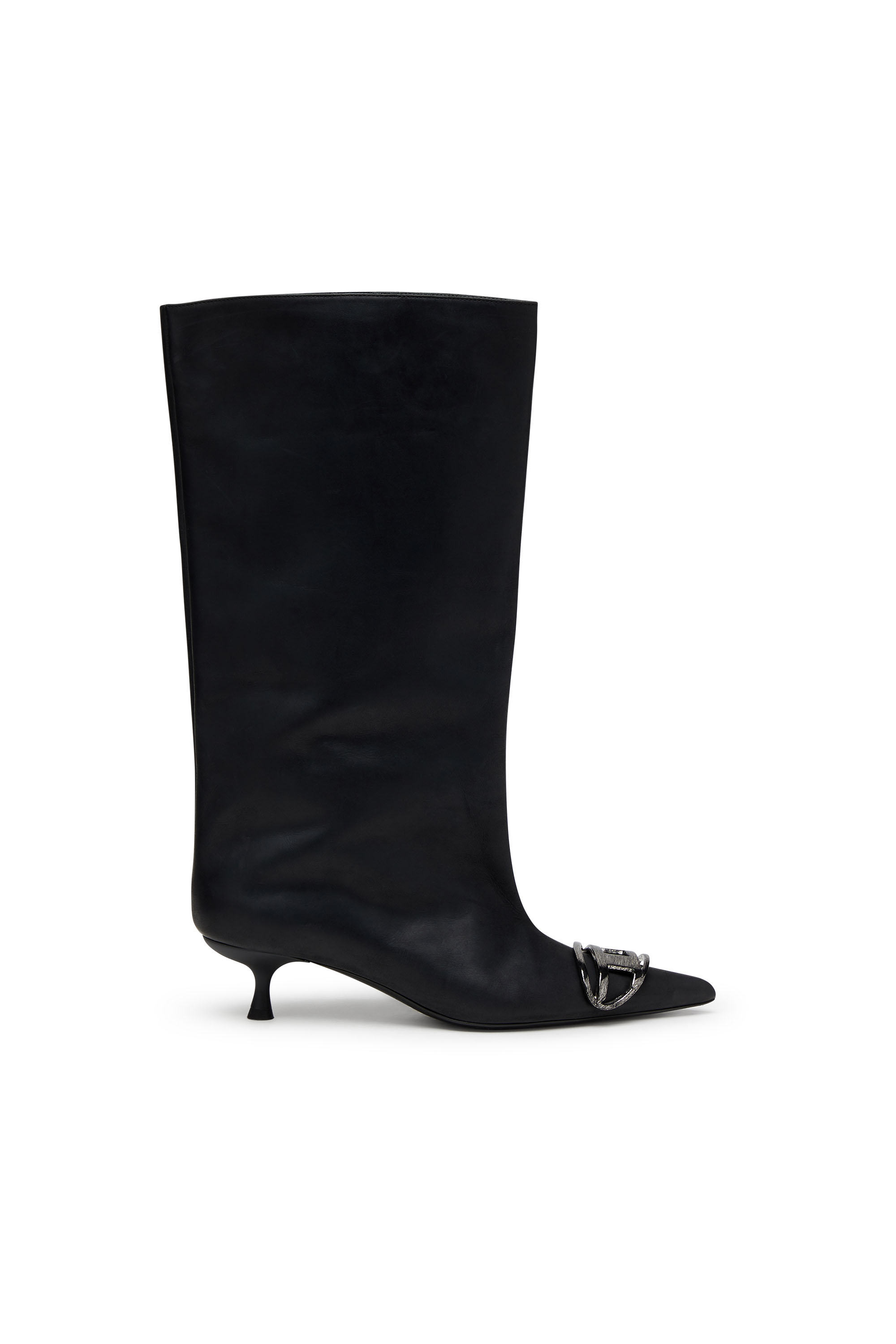 Diesel - D-VENUS 40 KB TUBE, Botas hasta la rodilla en cuero aceitado Mujer in Negro - 1