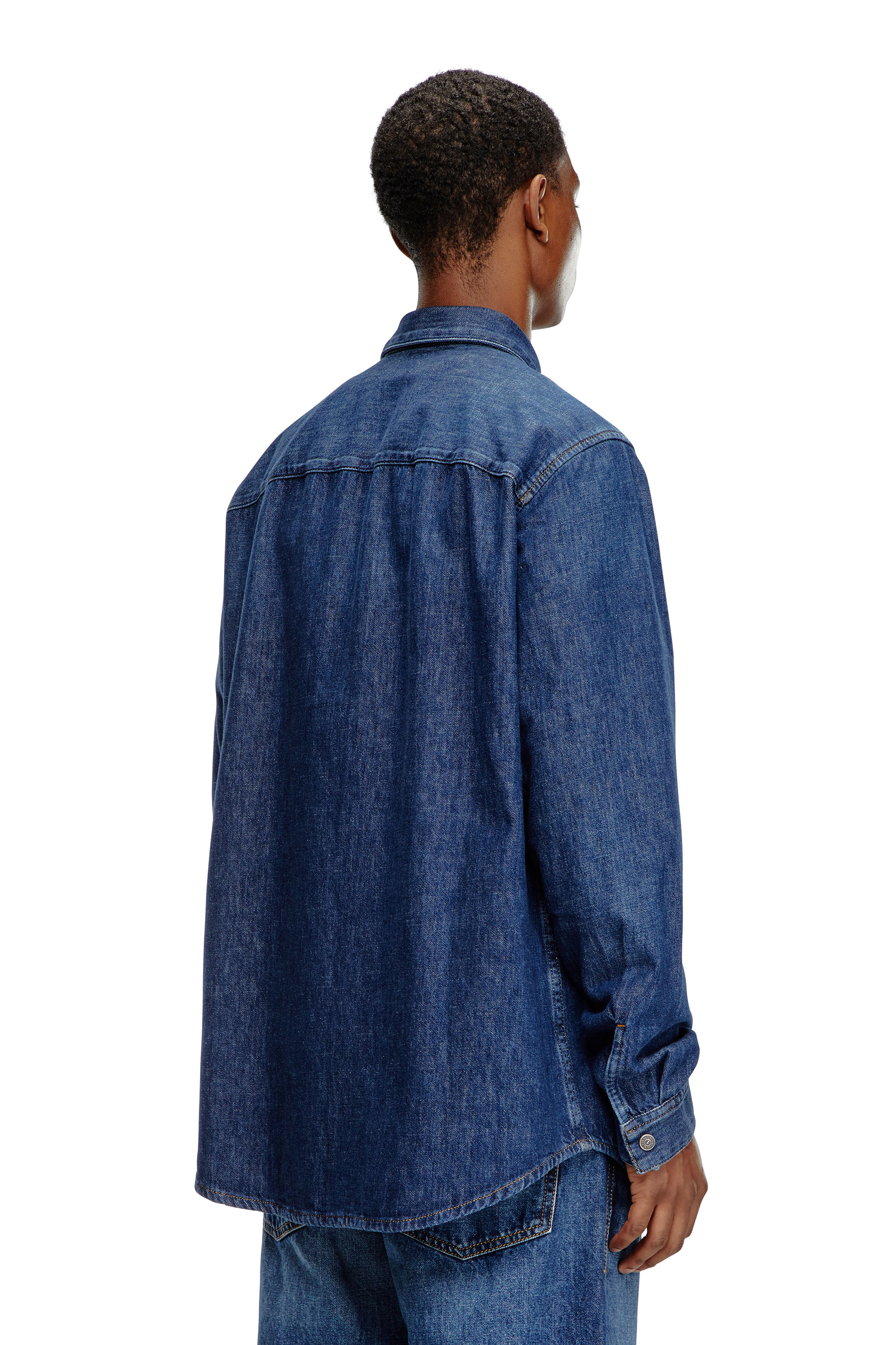Diesel - D-SIMPLY, Man Shirt in denim in Blue - Image 3