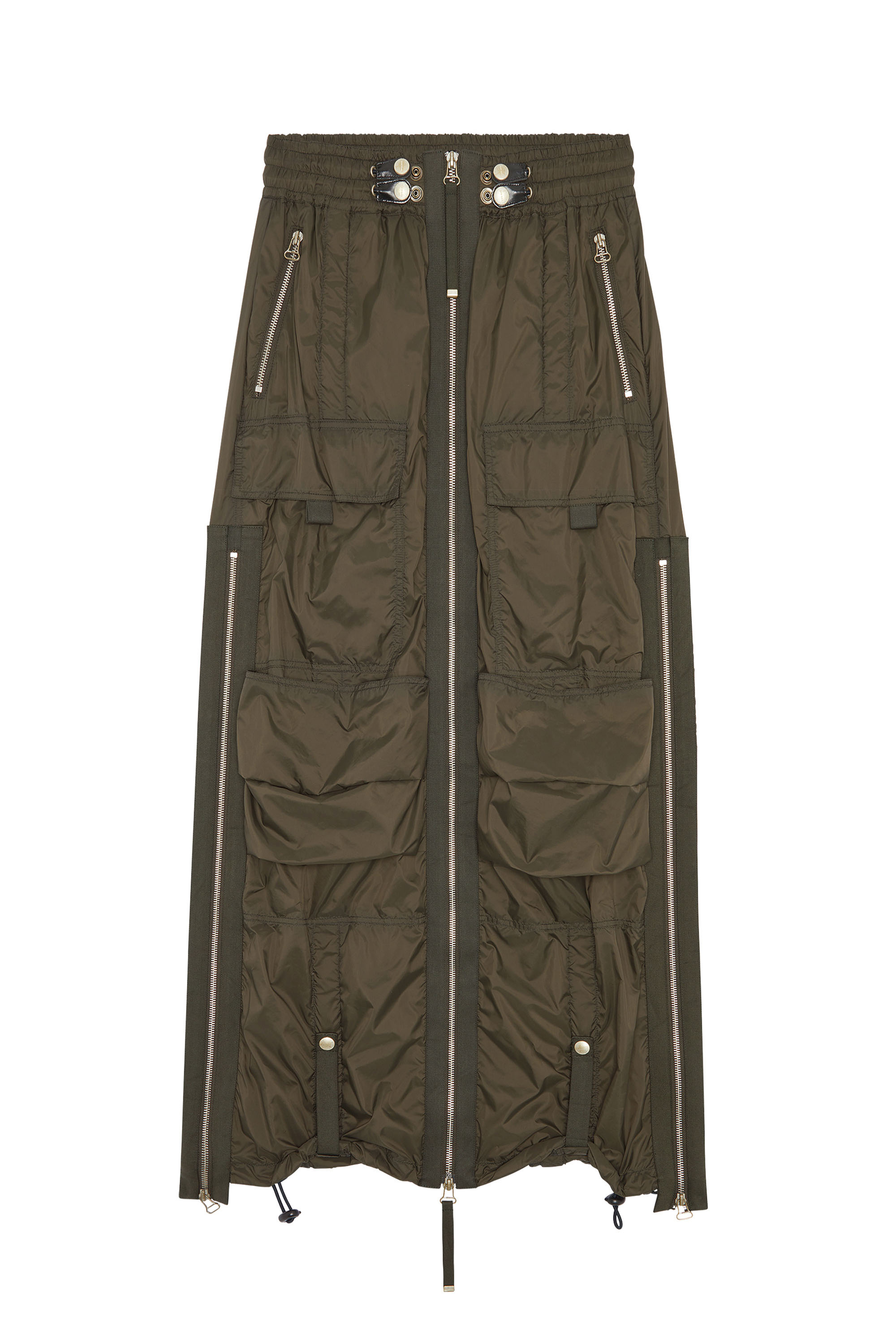 Diesel - O-CREP, Woman's Long skirt with cargo pockets in Military Green - 3