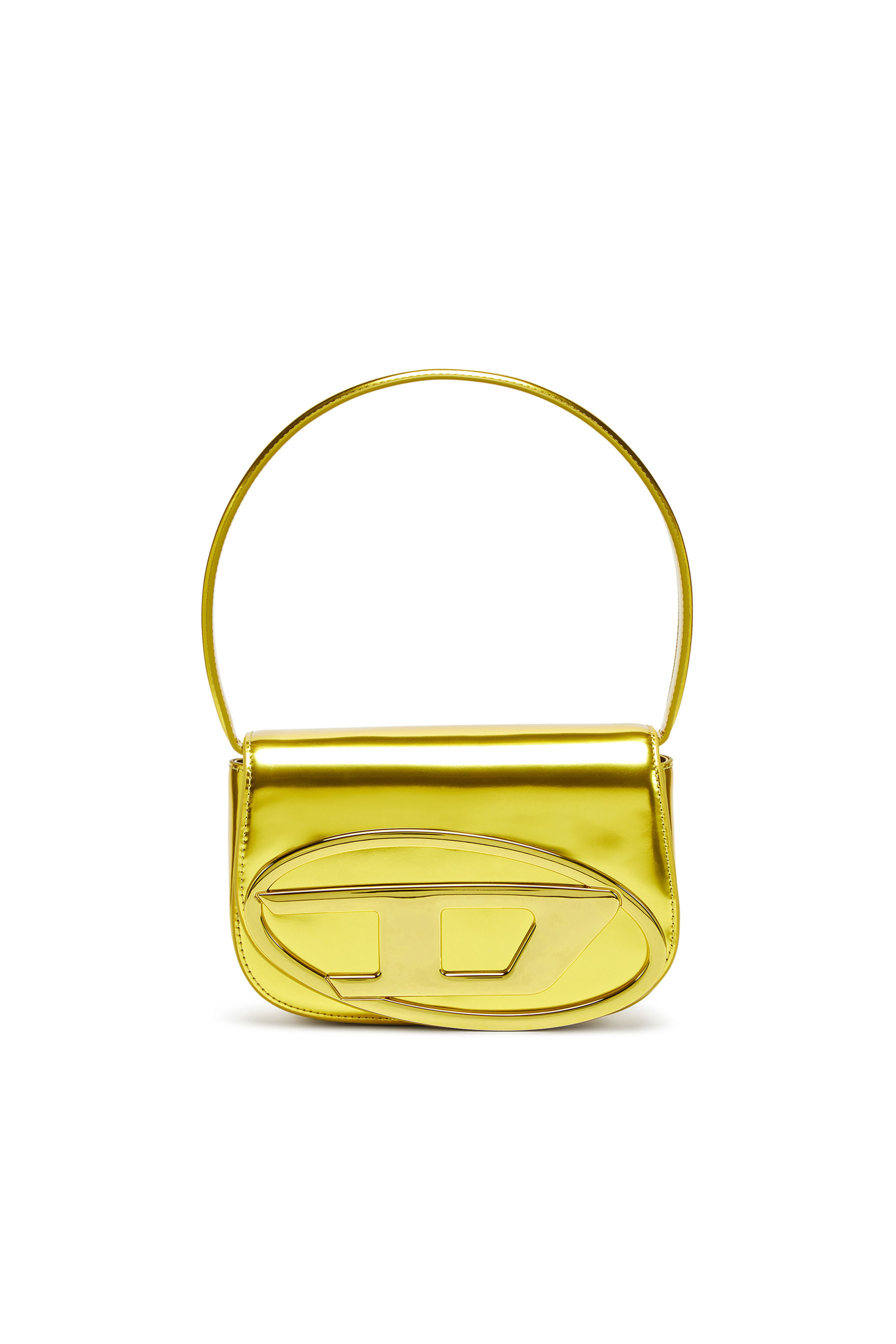 Women's 1DR-Iconic shoulder bag in mirrored leather | Yellow