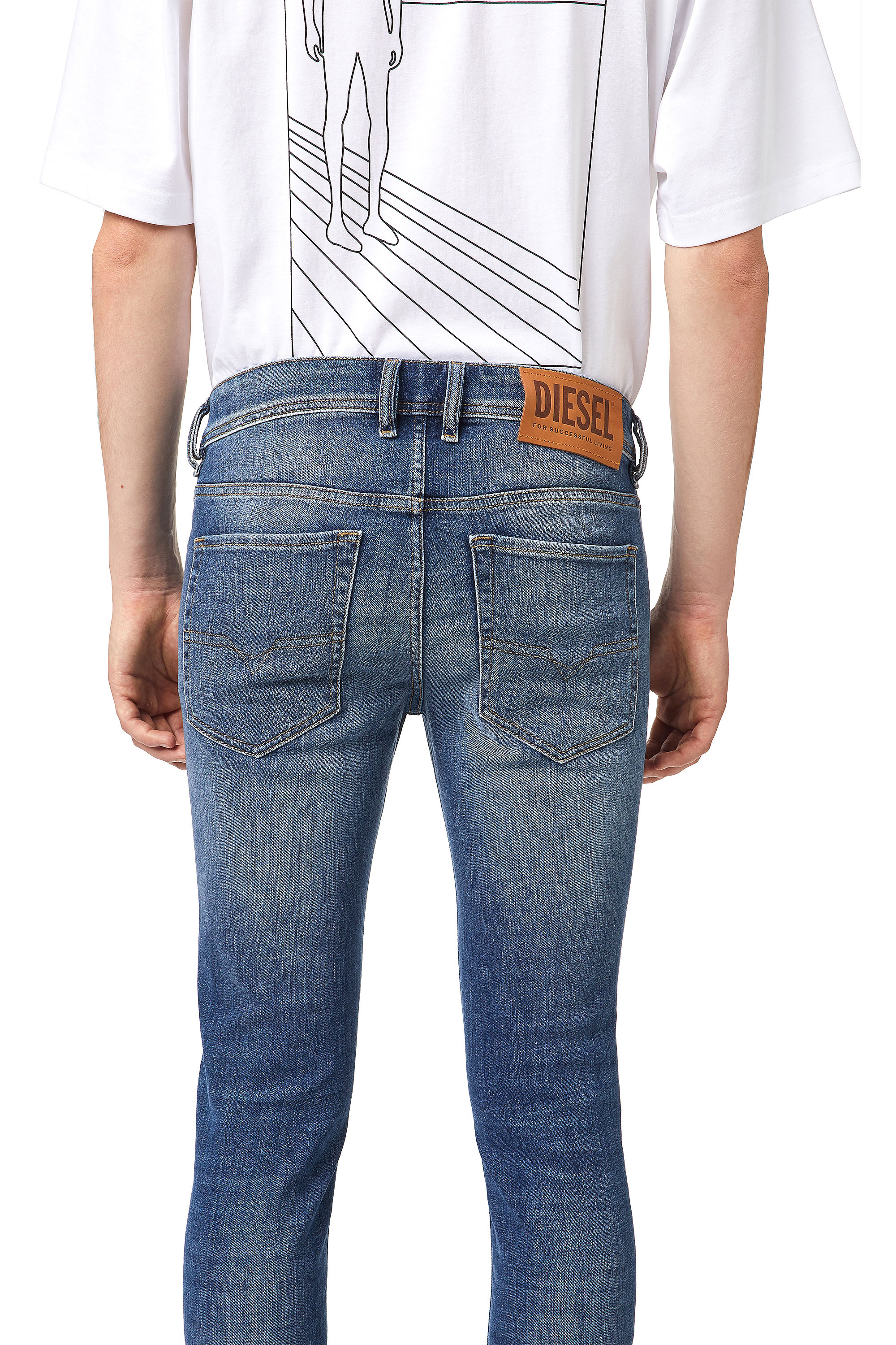 DIESEL Denim Sleenker-x 09a18 Jeans in Denim Grey for Men Mens Clothing Jeans Skinny jeans Blue 