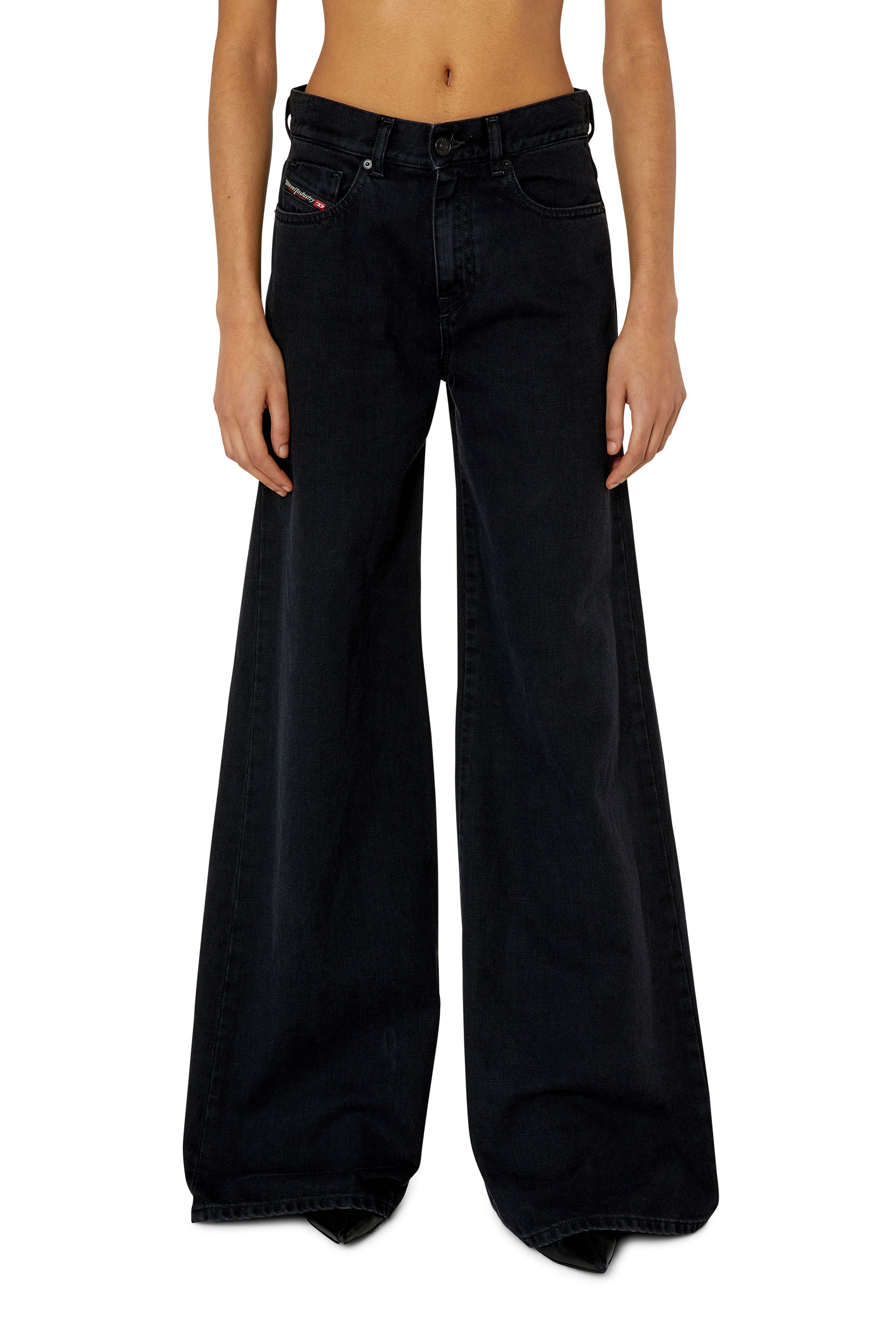 Diesel - 1978 Z09RL Bootcut and Flare Jeans, Negro/Gris oscuro - Image 2
