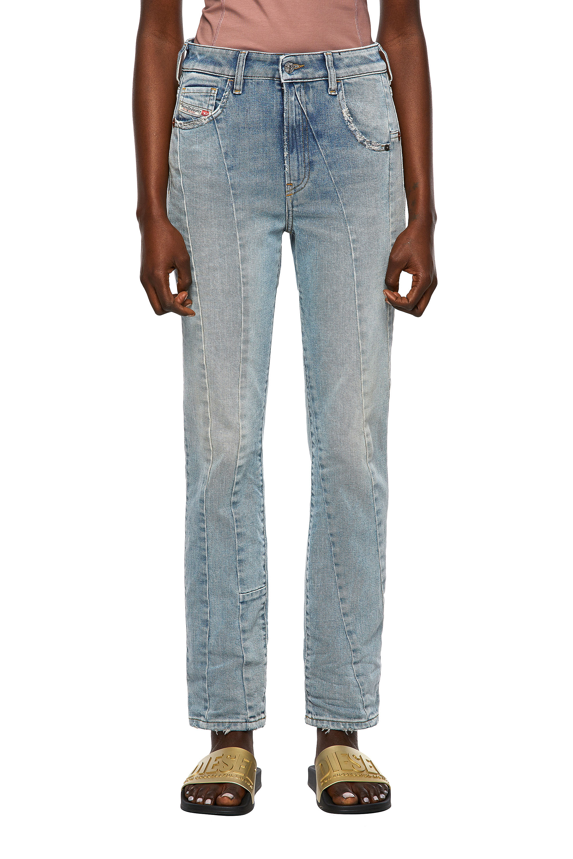 Diesel - D-Joy 09A65 Tapered Jeans, Azul Claro - Image 1