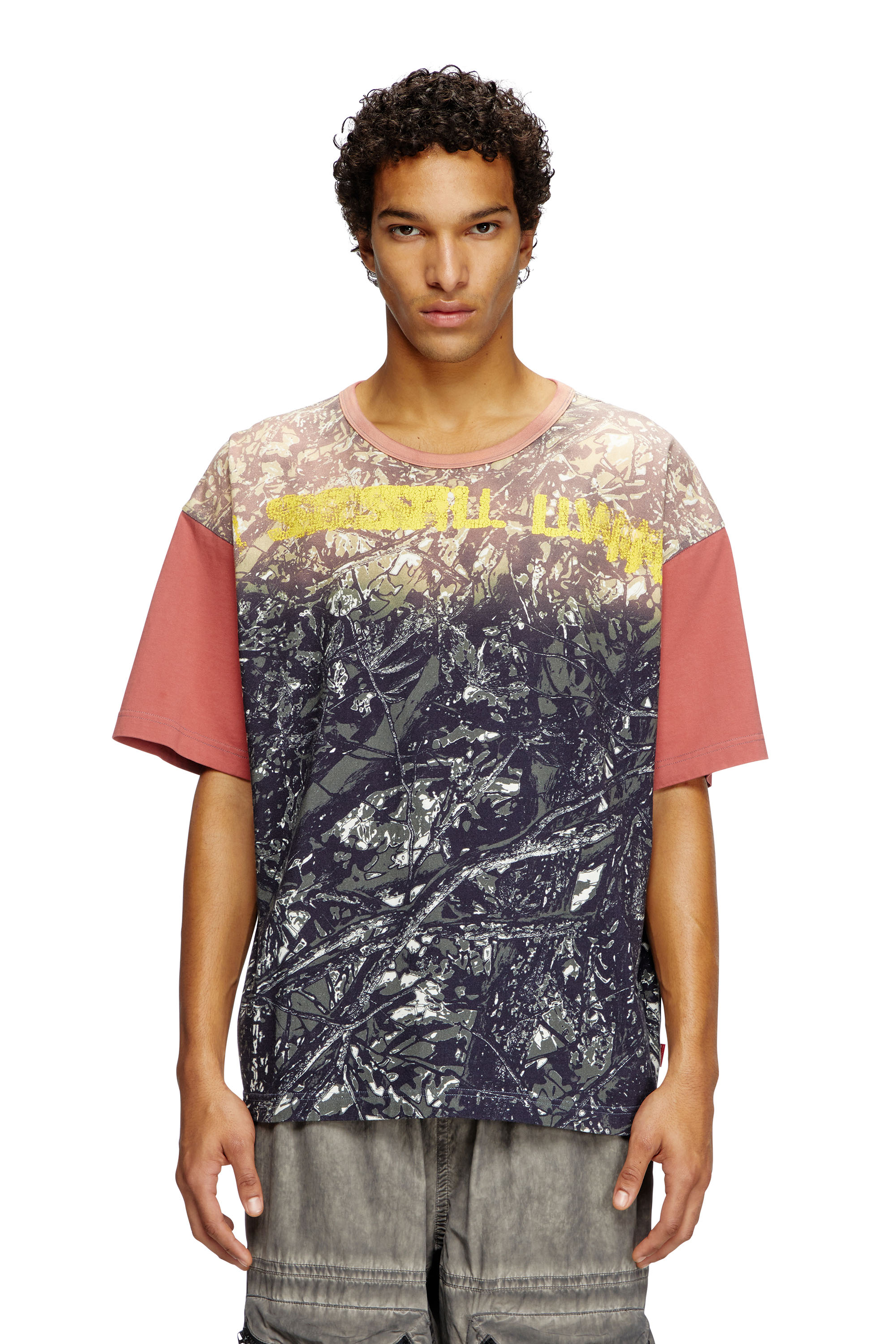 Diesel - T-BOXT-CAMOU, Man's T-shirt with glitch camo print in Black/Green - 2