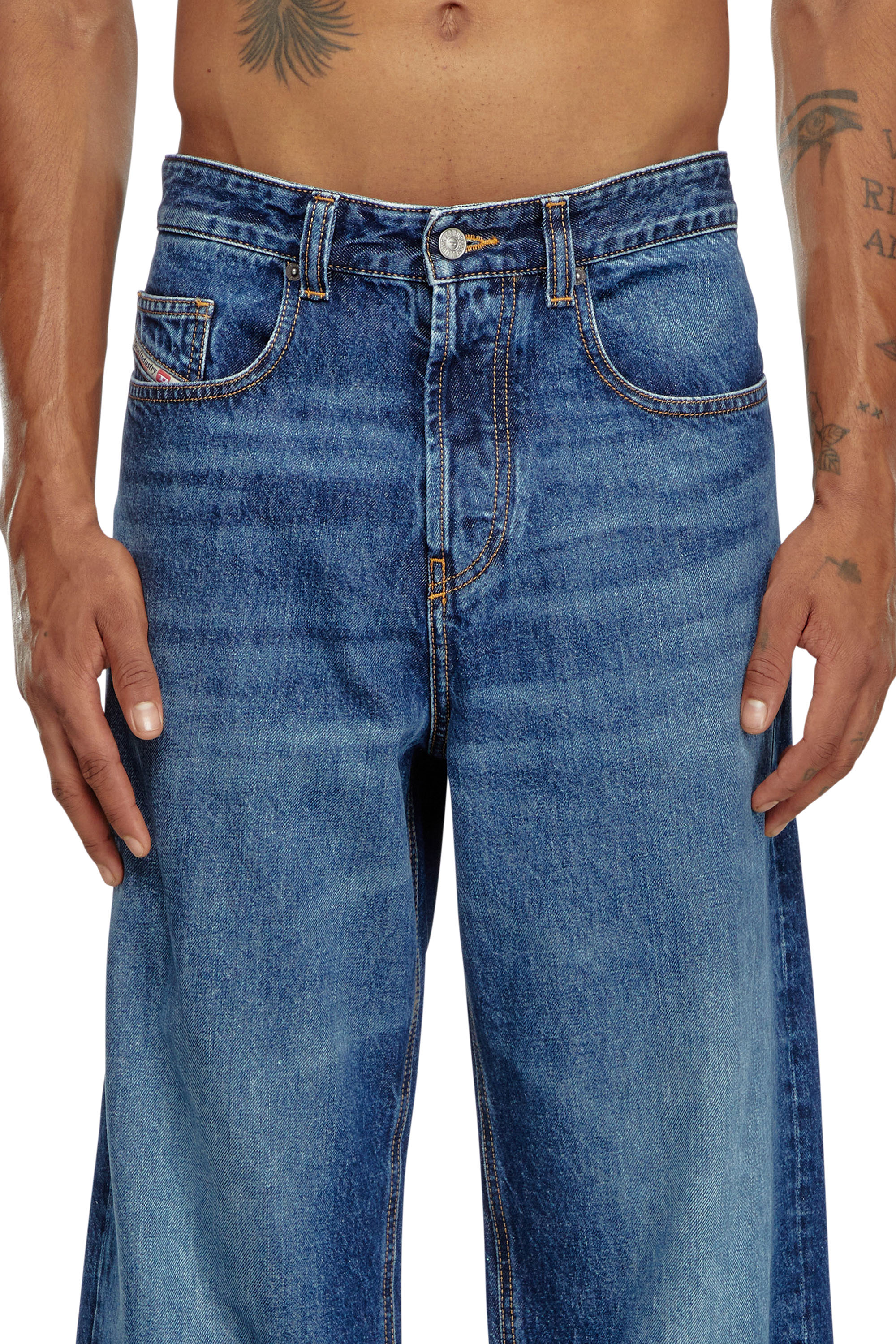 Diesel - Straight Jeans 2001 D-Macro 09I27 Hombre, Azul medio - 5