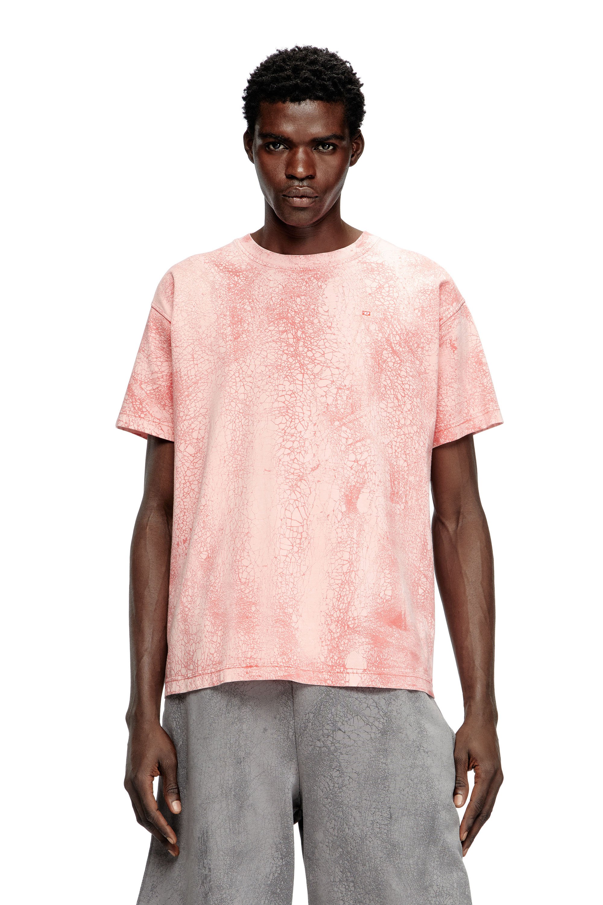 Diesel - T-NORM-T8, Camiseta de punto encerado Hombre in Rosa - 1