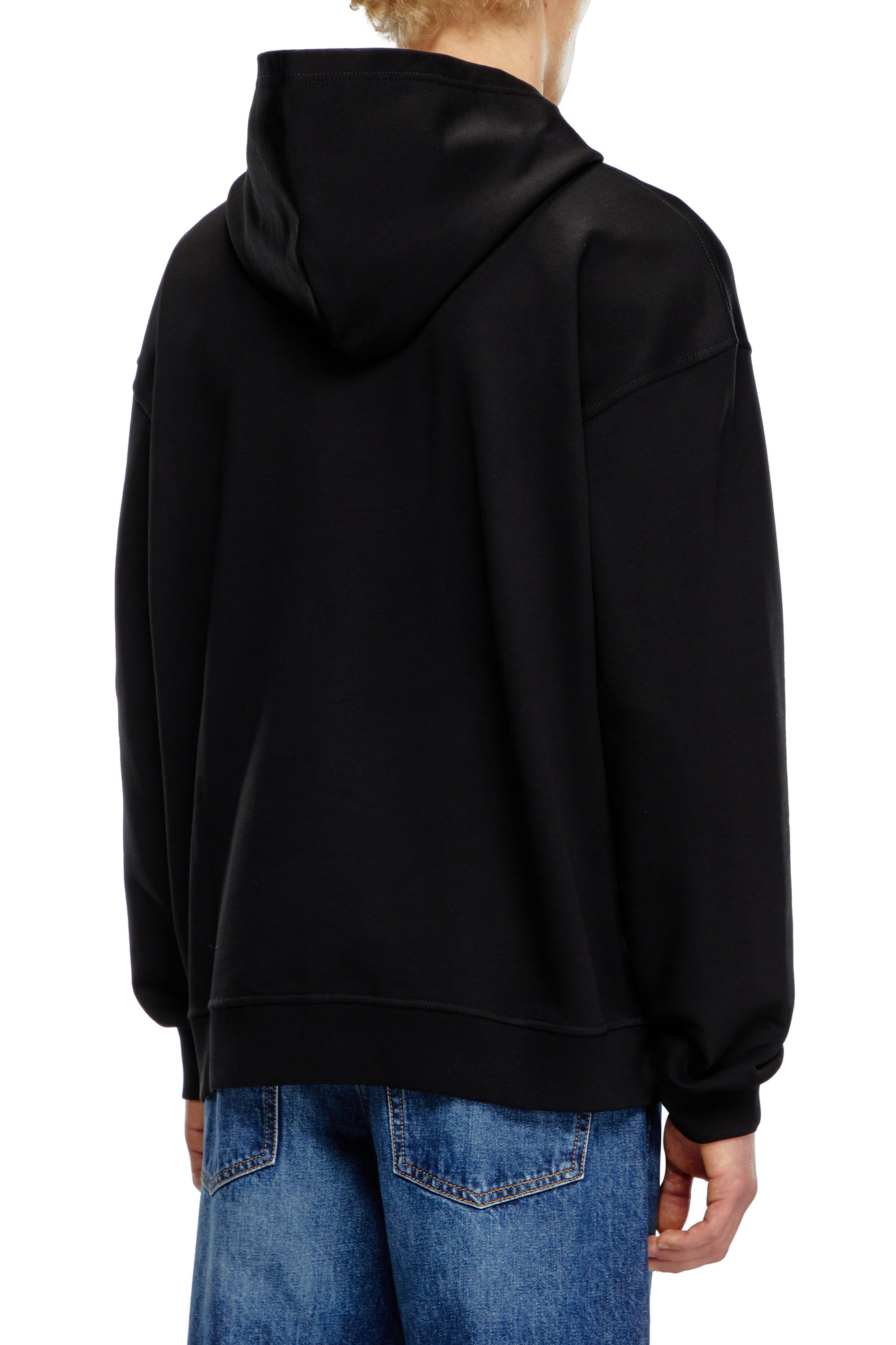 Diesel - S-BOXT-HOOD-DIV, Man's Hoodie with embroidered Diesel patches in Black - 2