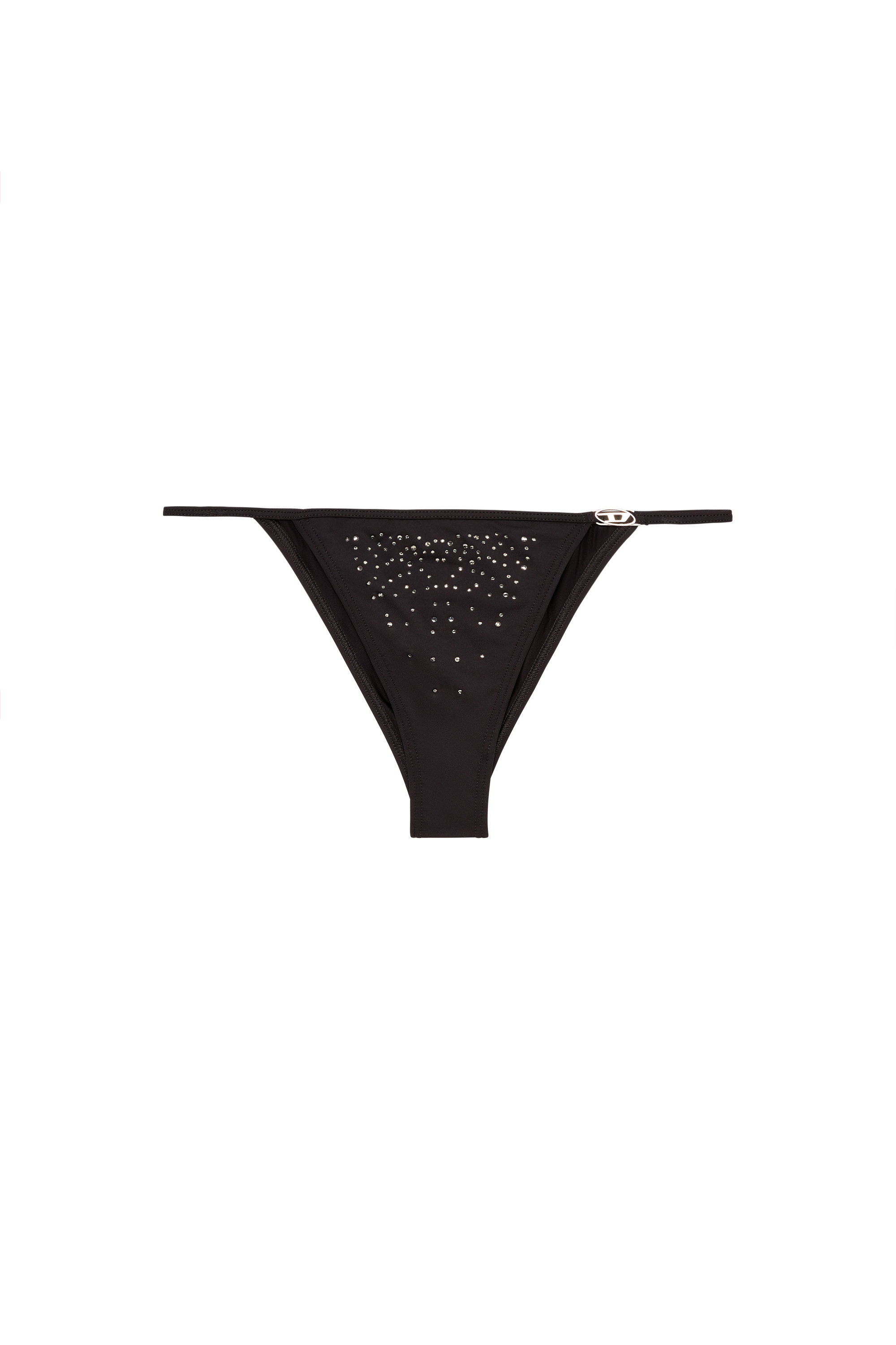 Diesel - EBBI-DNM, Slip de microfibra con cristales Mujer in Negro - 4