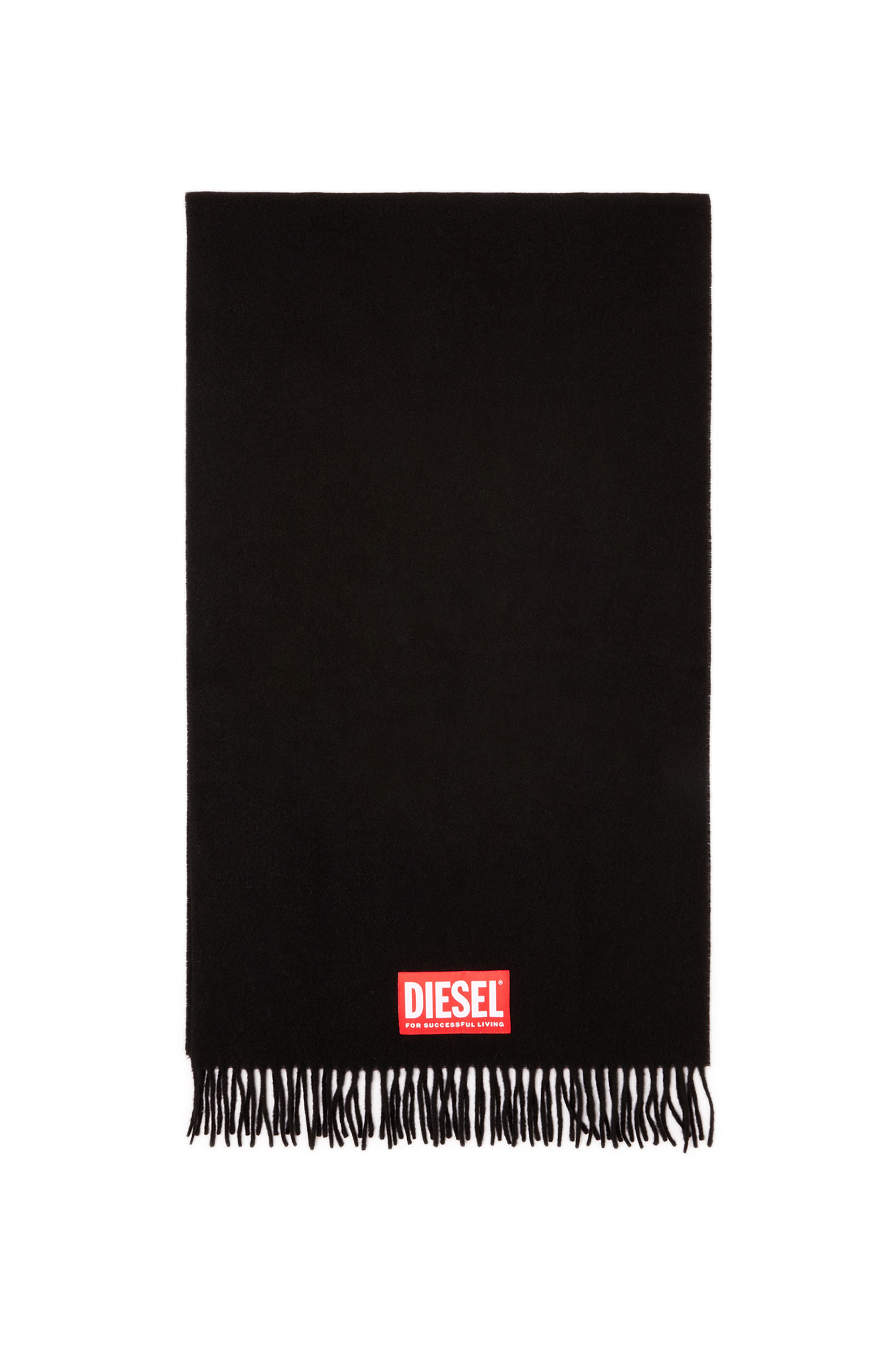 Diesel - S-IMON, Man's Wool blend scarf in Black - 1