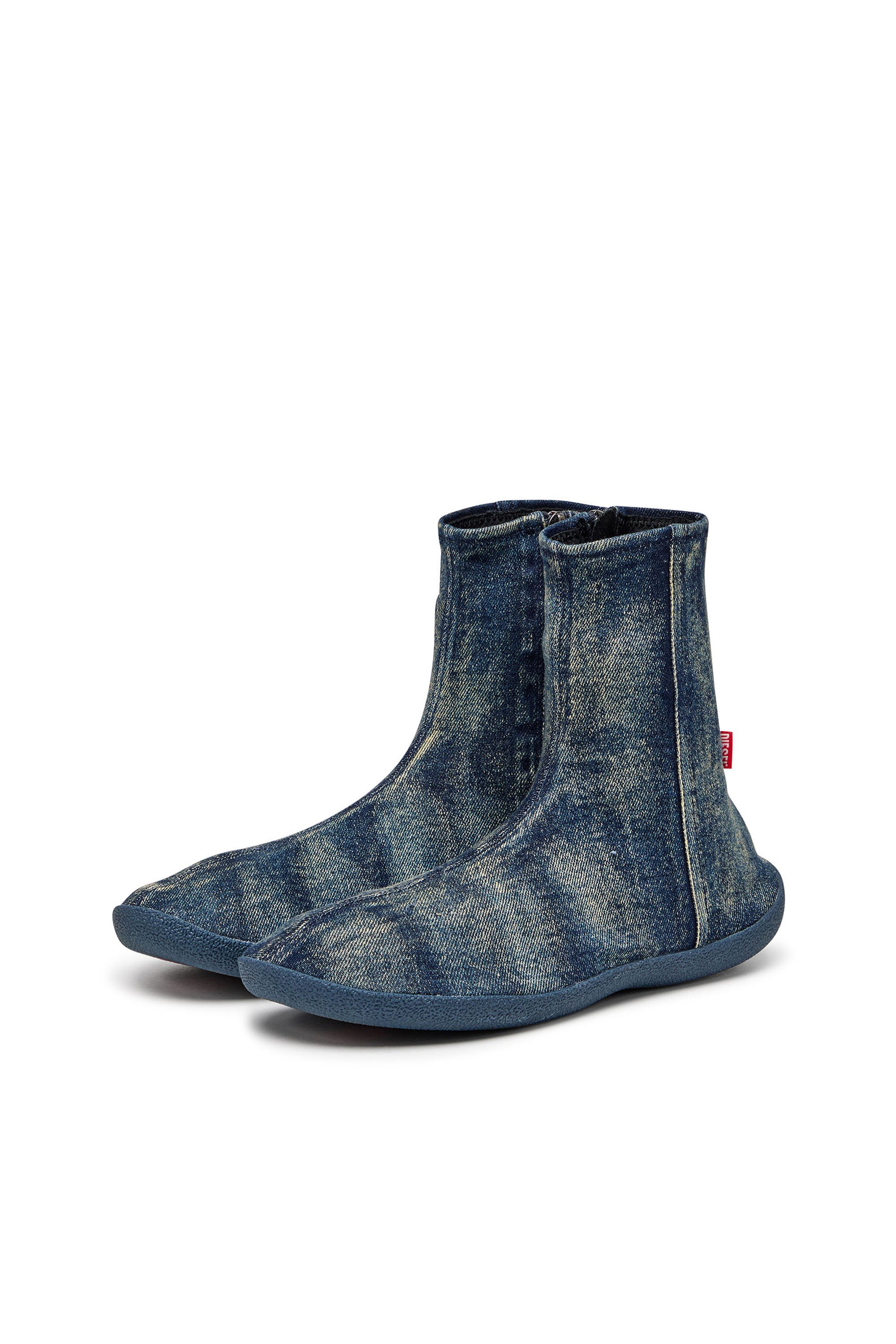 Diesel - D-SHOCK BT, Botines calcetín en denim solarizado Hombre in Azul marino - 8