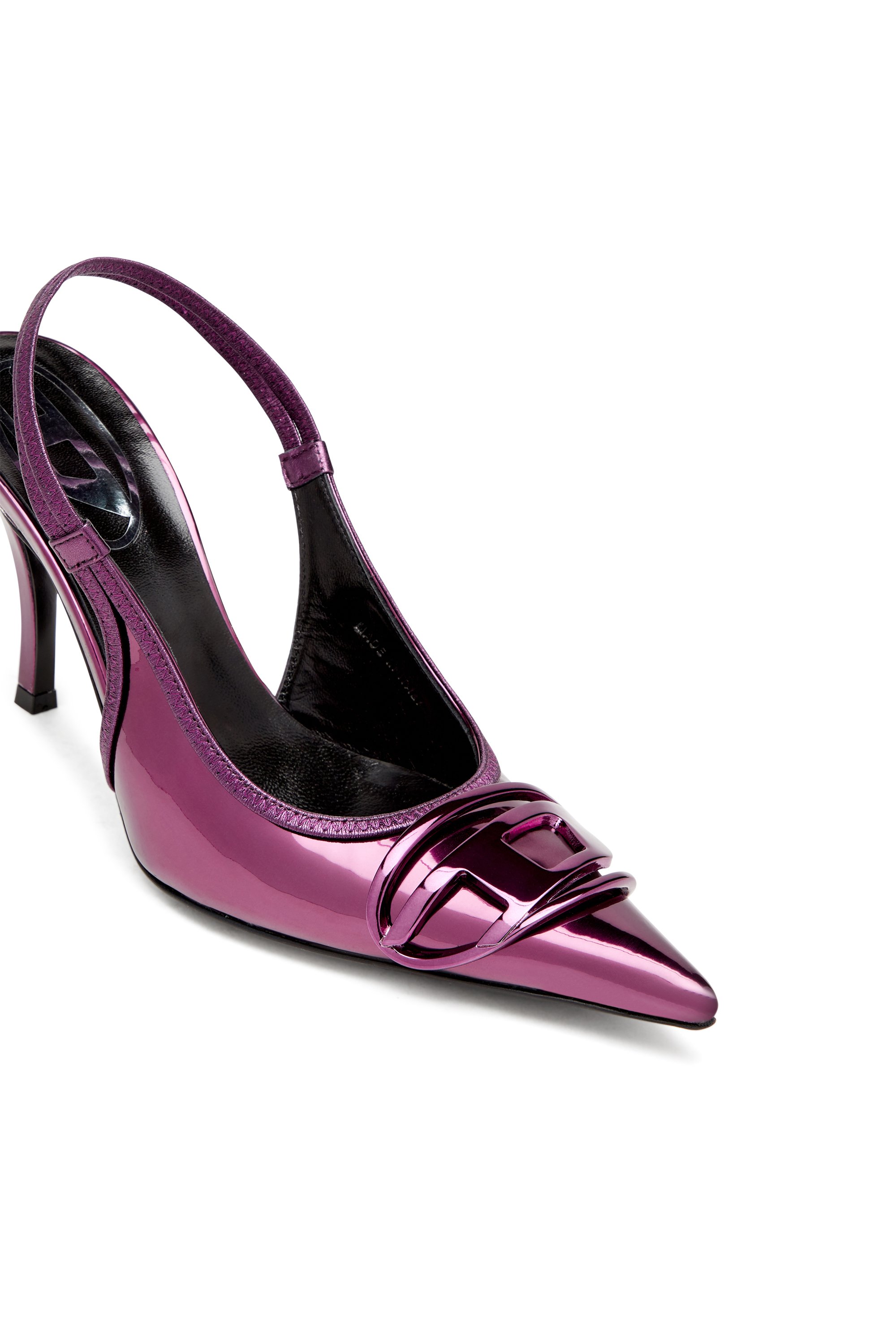 Diesel - D-VENUS SB, D-Venus-Zapatos de salón sin talón con acabado espejado Mujer in Morado - 5