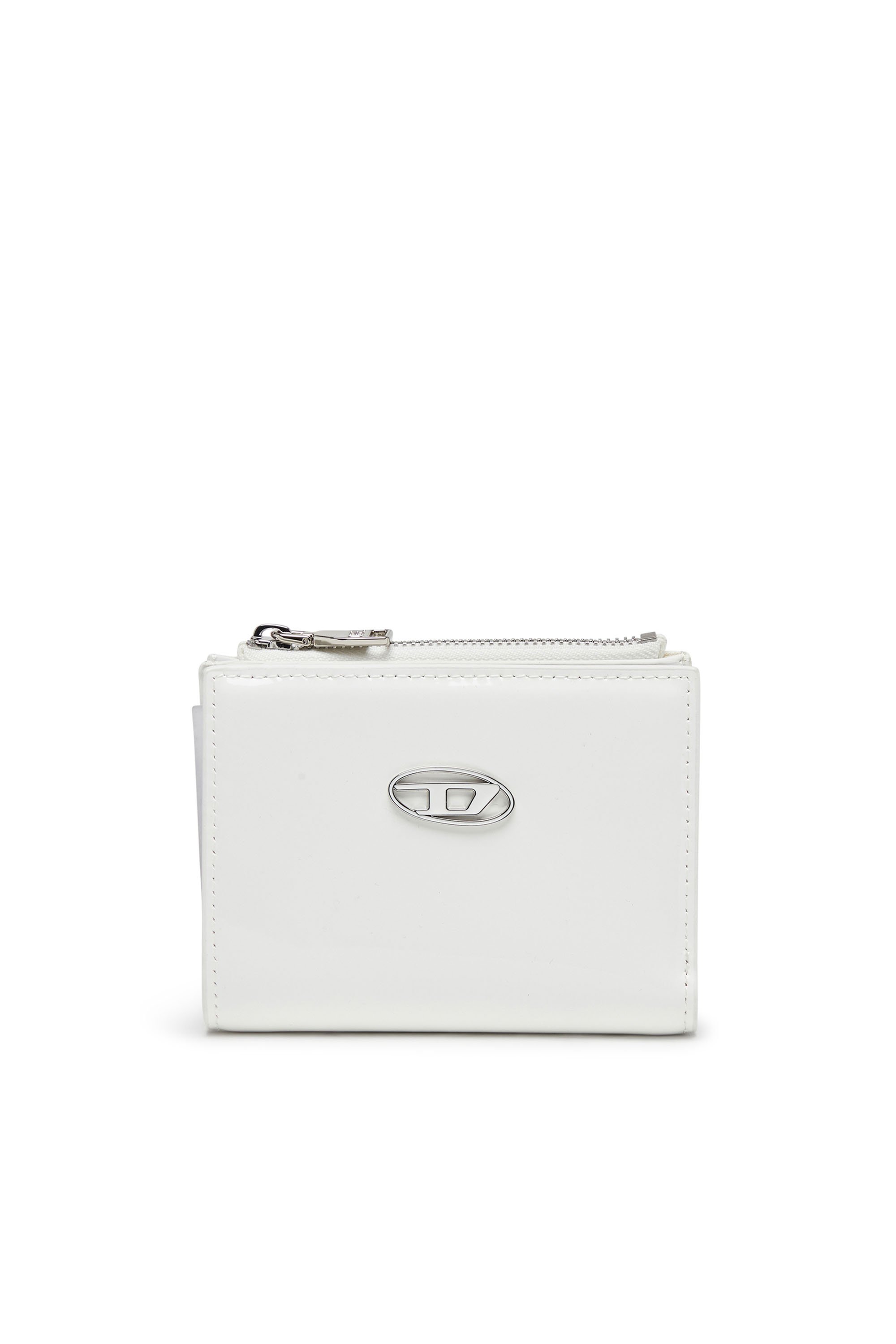Diesel - PLAY BI-FOLD ZIP II, Woman Small wallet in glossy leather in White - Image 1